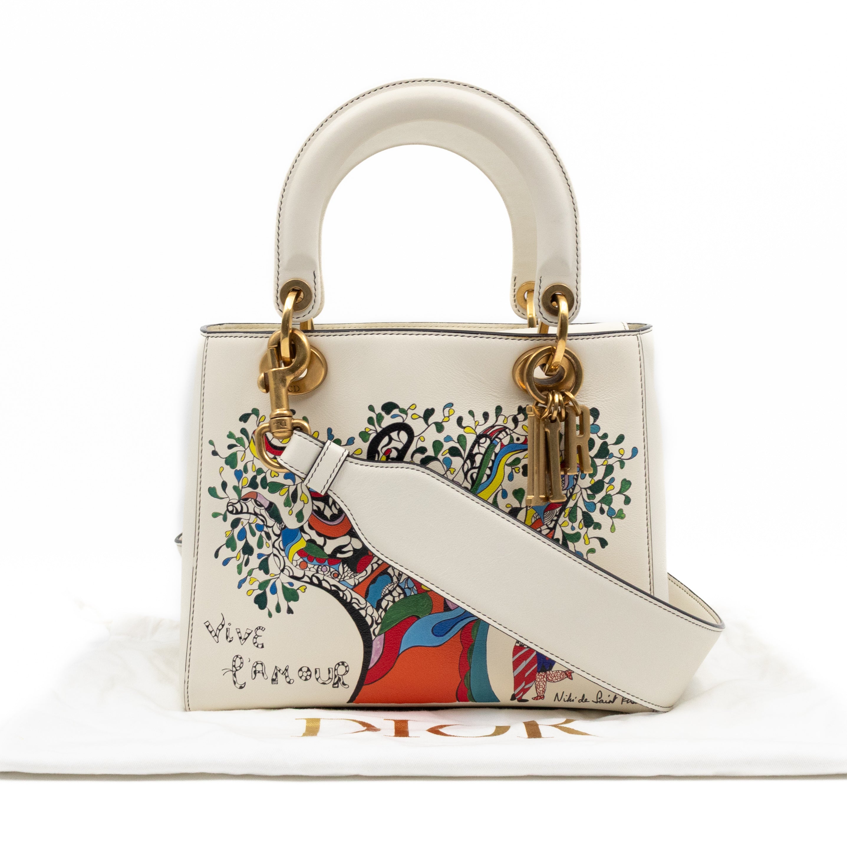 Lady Dior Medium Niki de Saint Phalle Off White Leather
