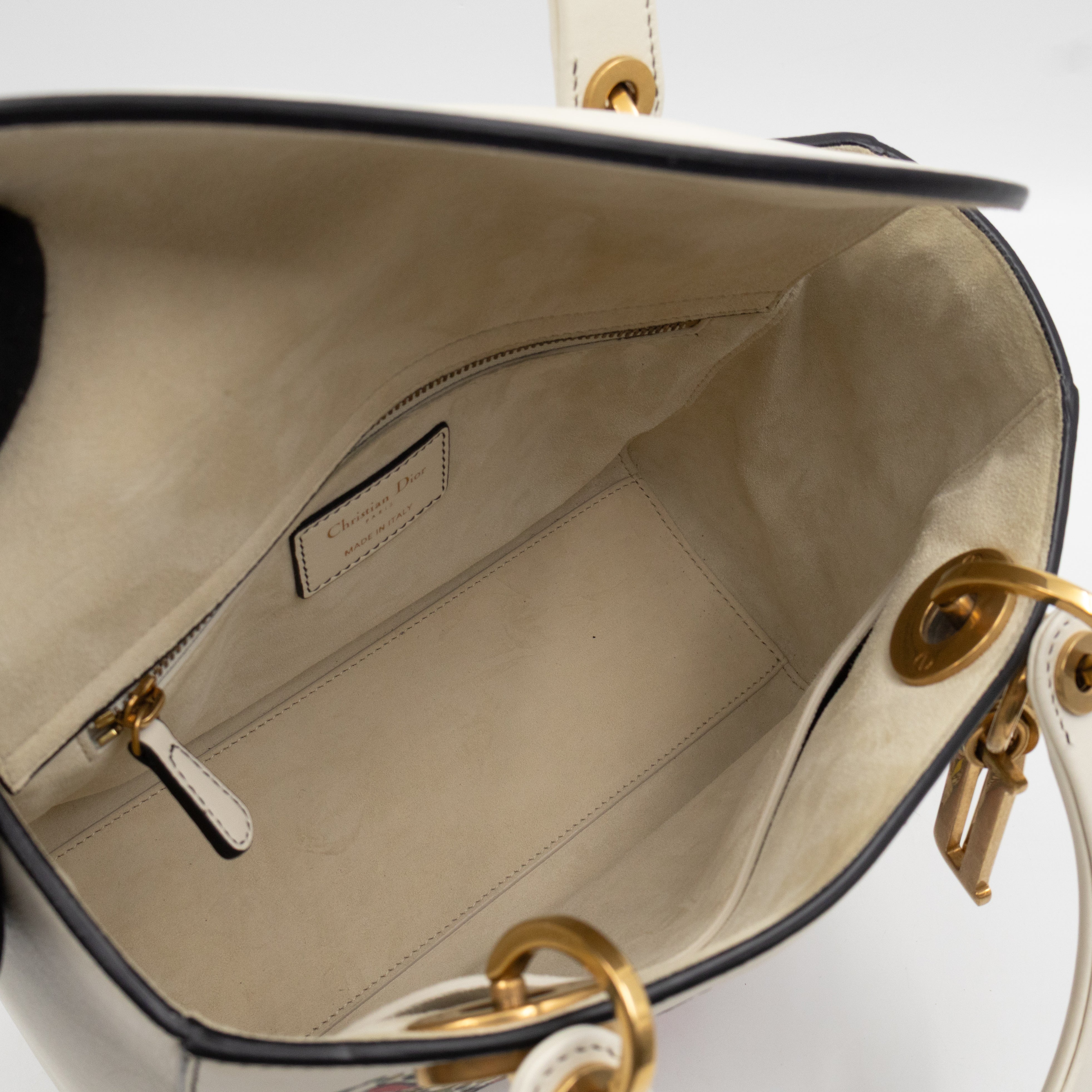 Lady Dior Medium Niki de Saint Phalle Off White Leather