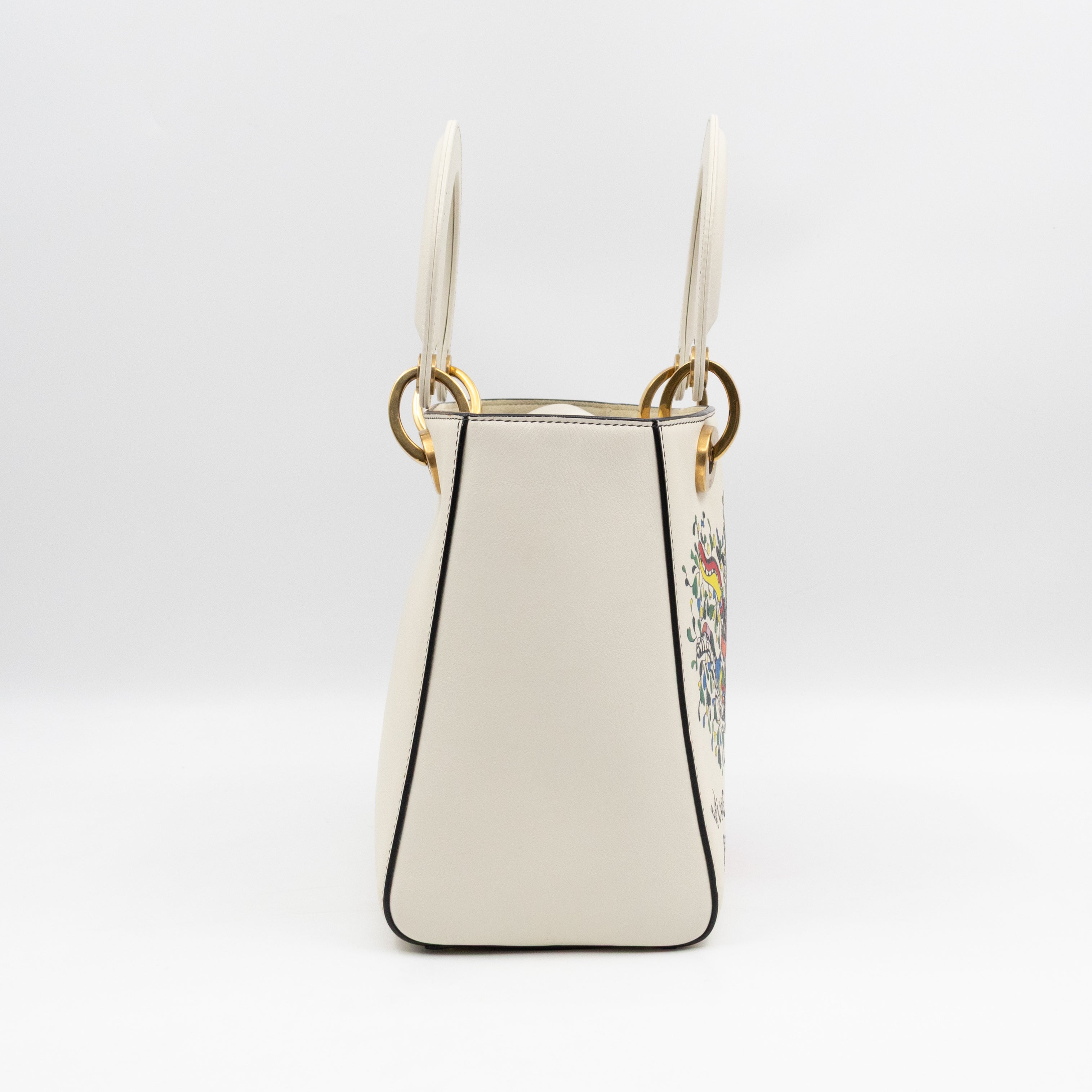 Lady Dior Medium Niki de Saint Phalle Off White Leather
