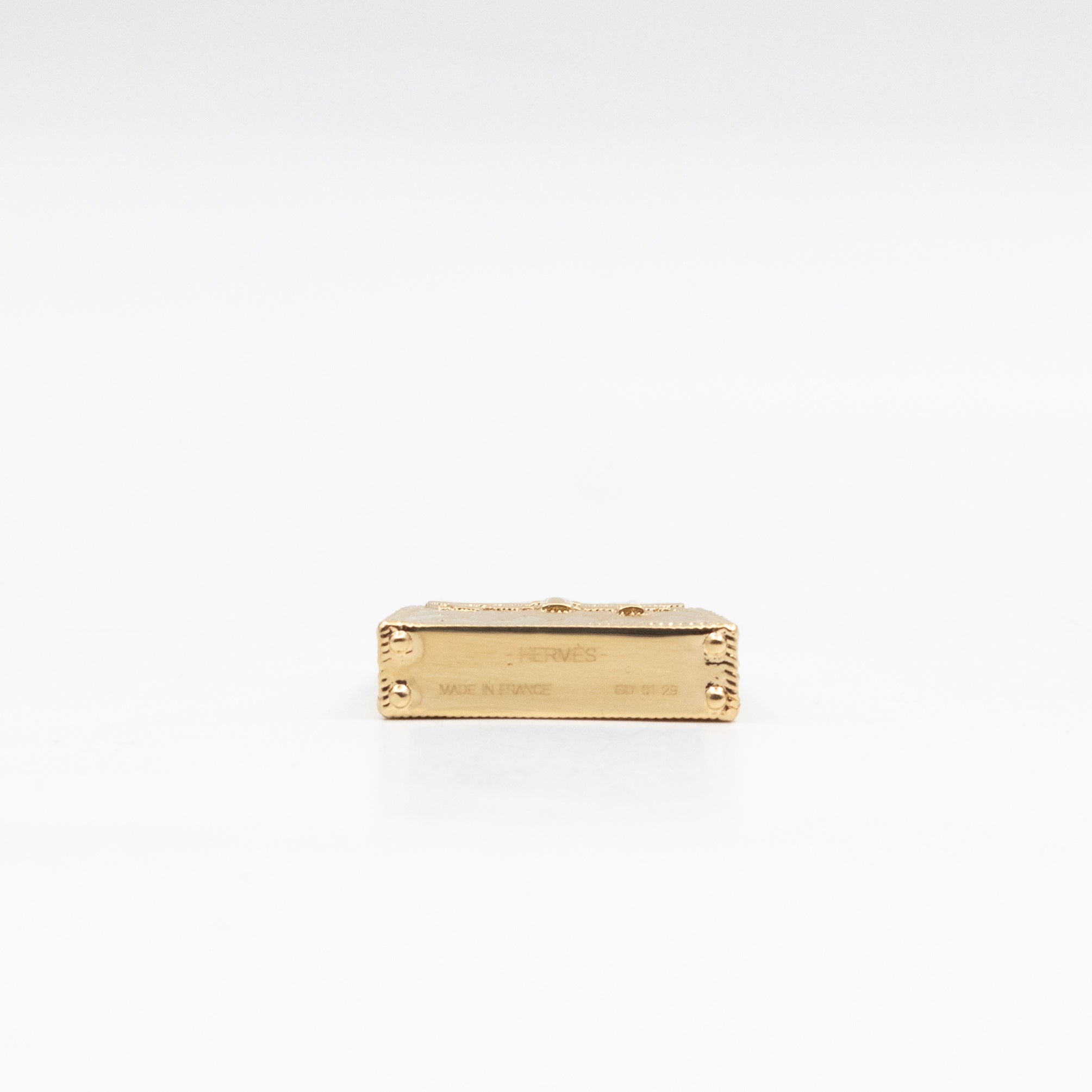 Curiosite Kelly Bag Charm Pendant Permabrass Plated Gold