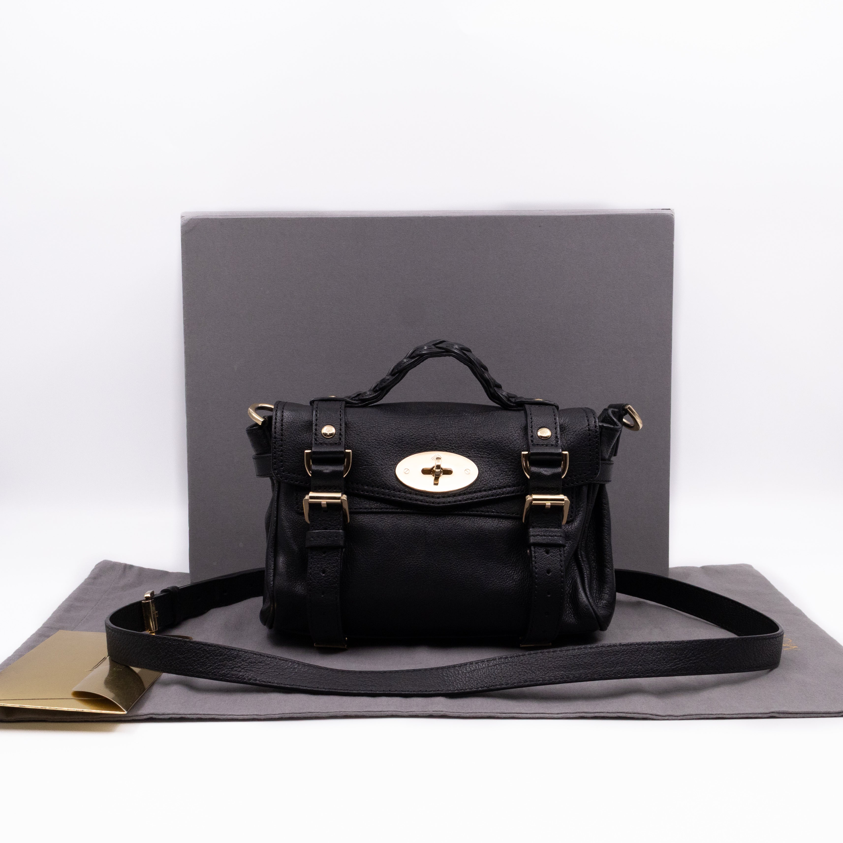 Mini Alexa Black Goatskin Leather