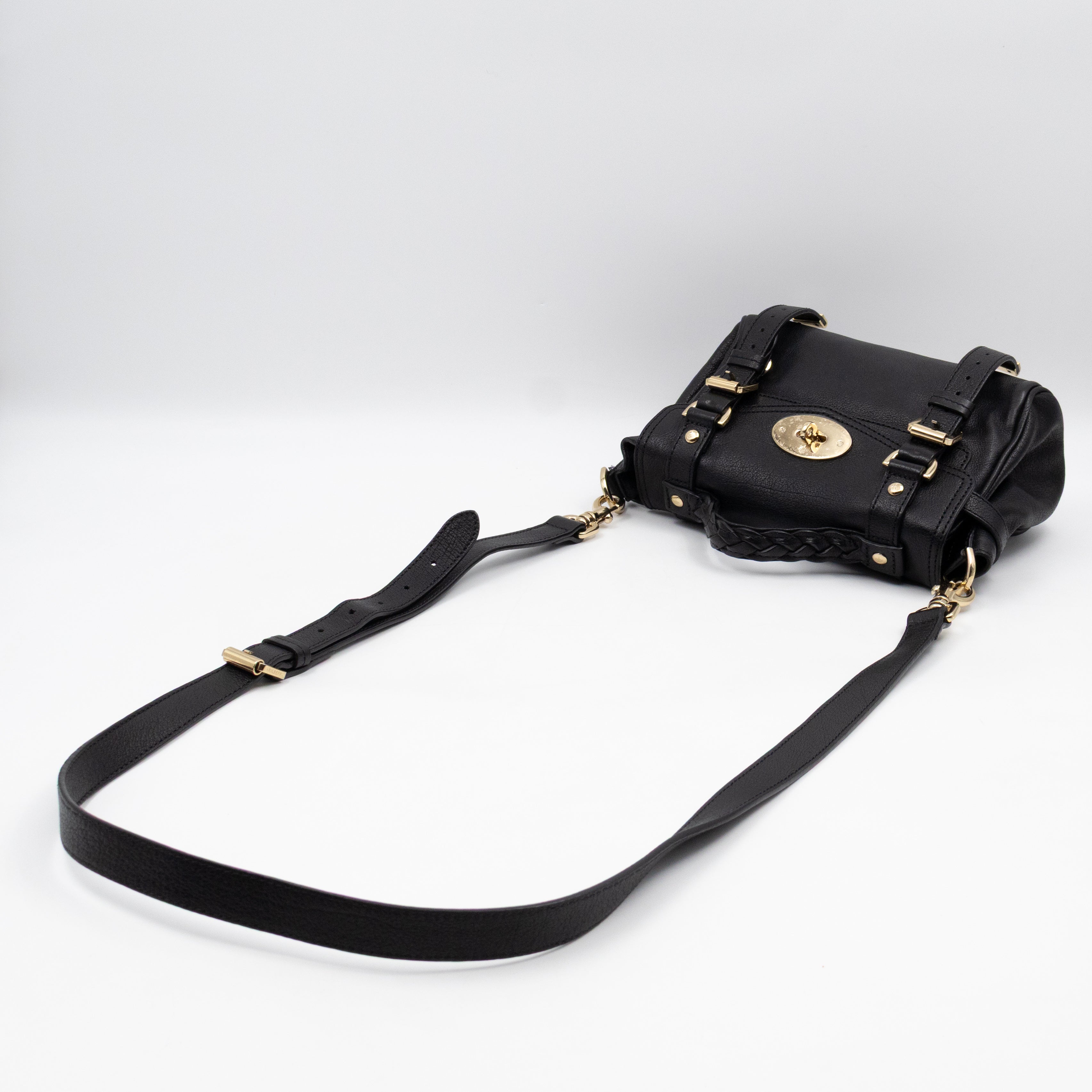 Mini Alexa Black Goatskin Leather