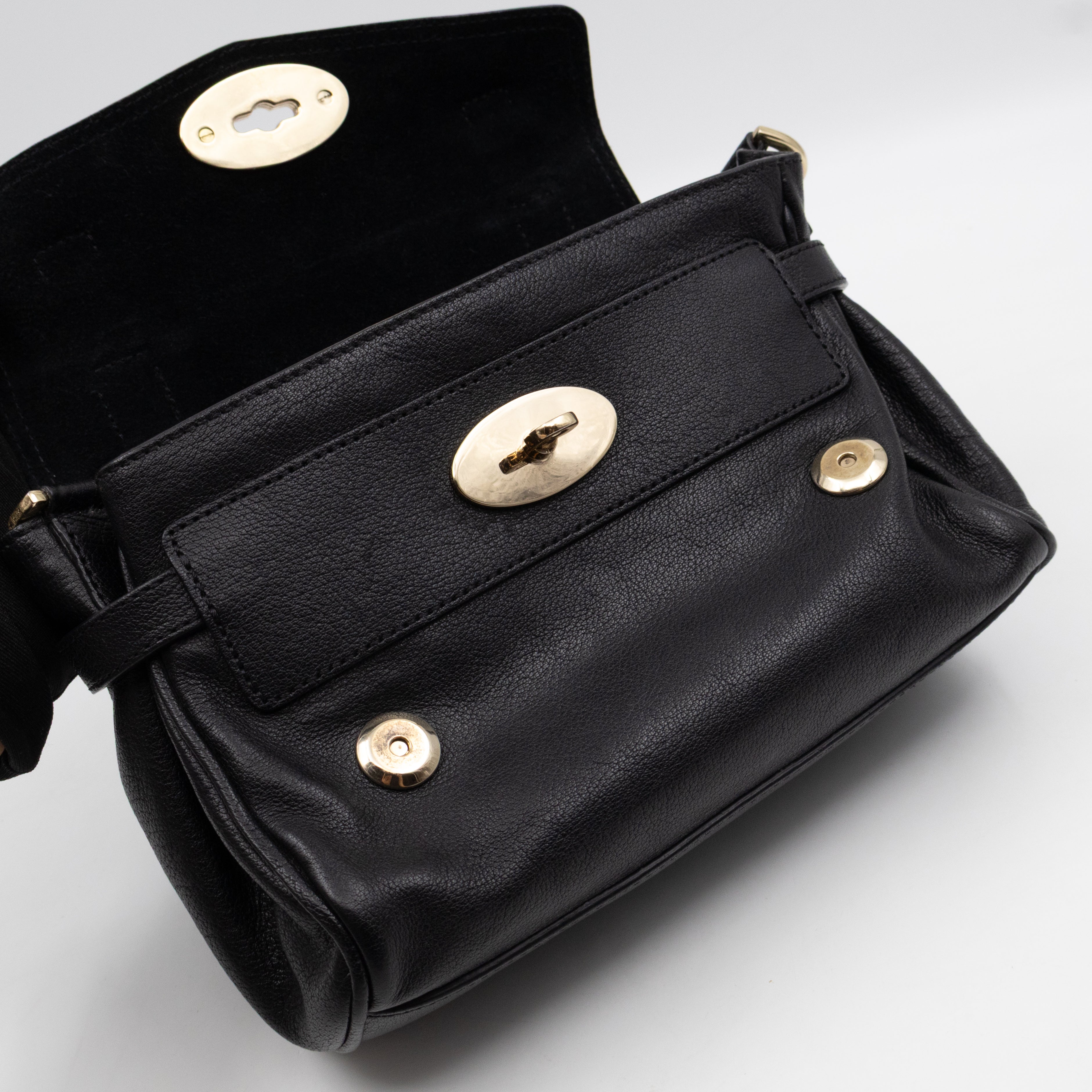 Mini Alexa Black Goatskin Leather