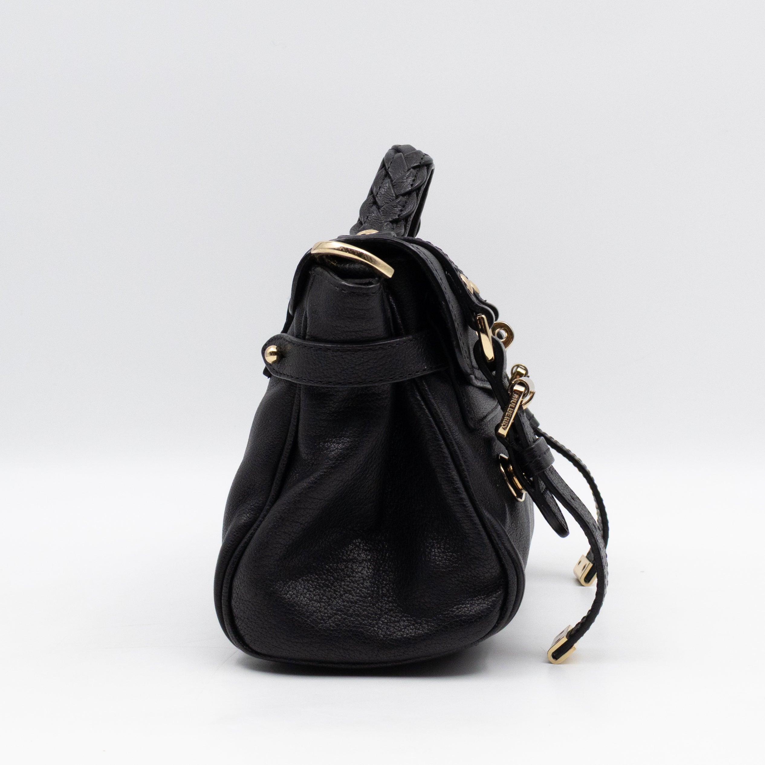 Mini Alexa Black Goatskin Leather