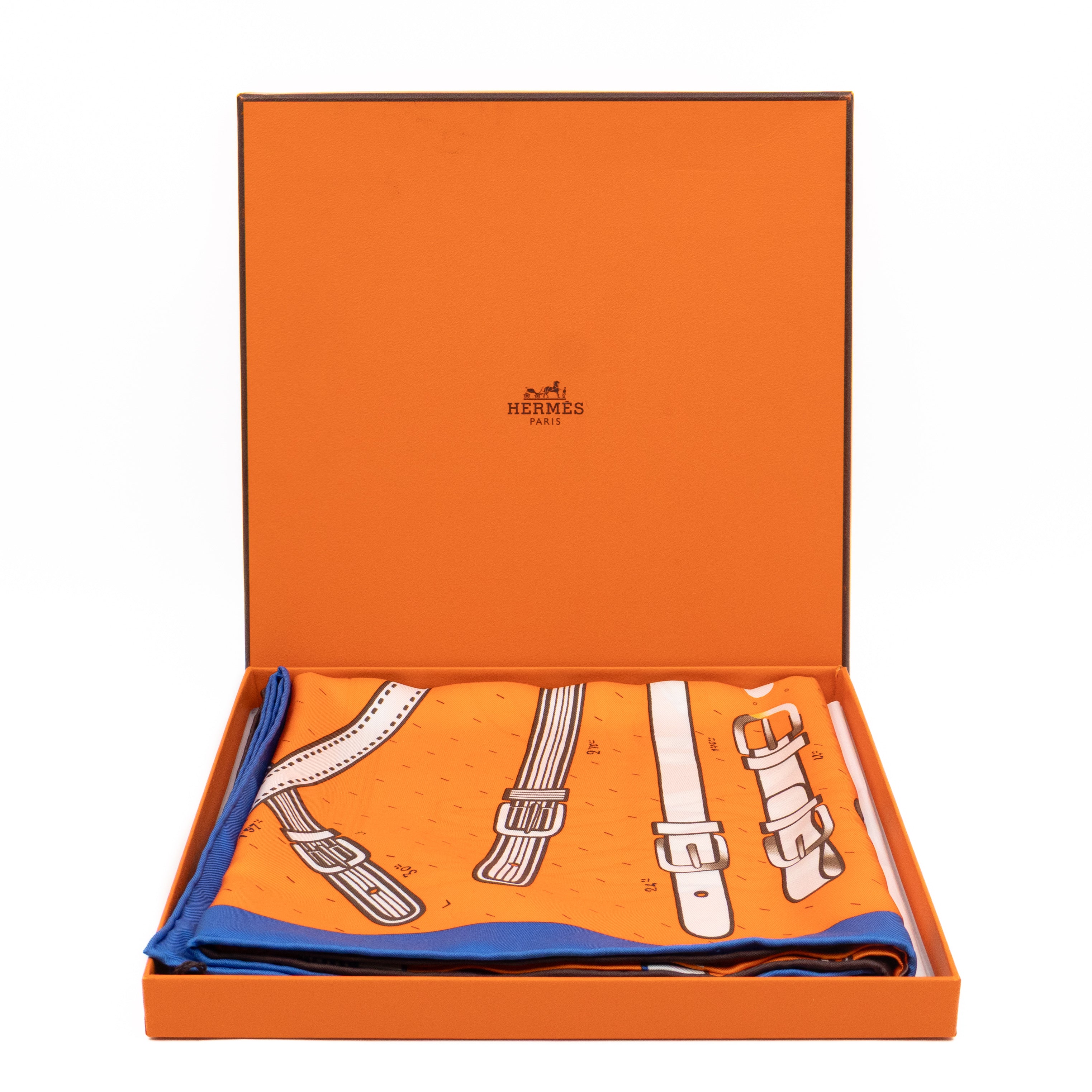 Silk Scarf 90 Harnais De Timon Orange