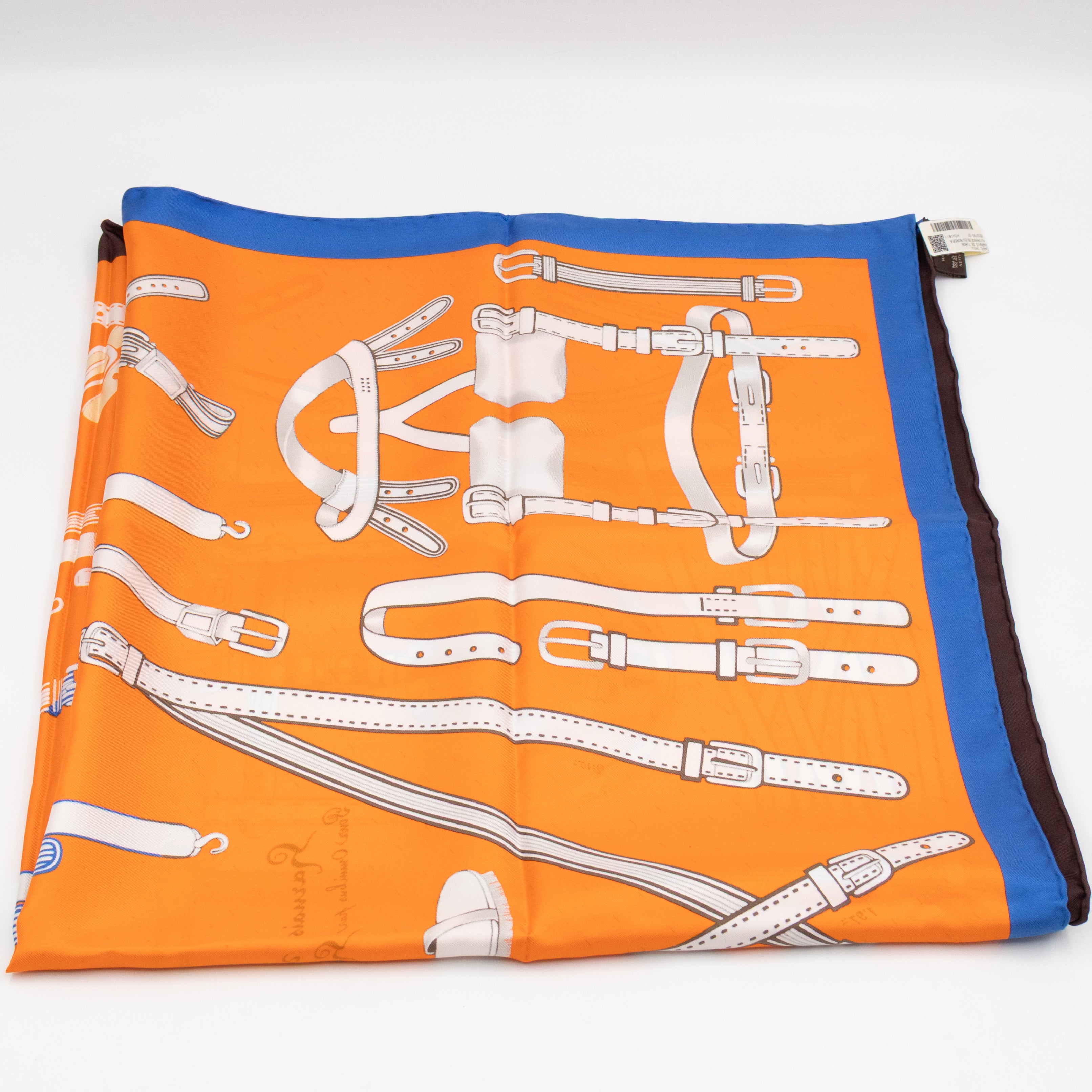 Silk Scarf 90 Harnais De Timon Orange