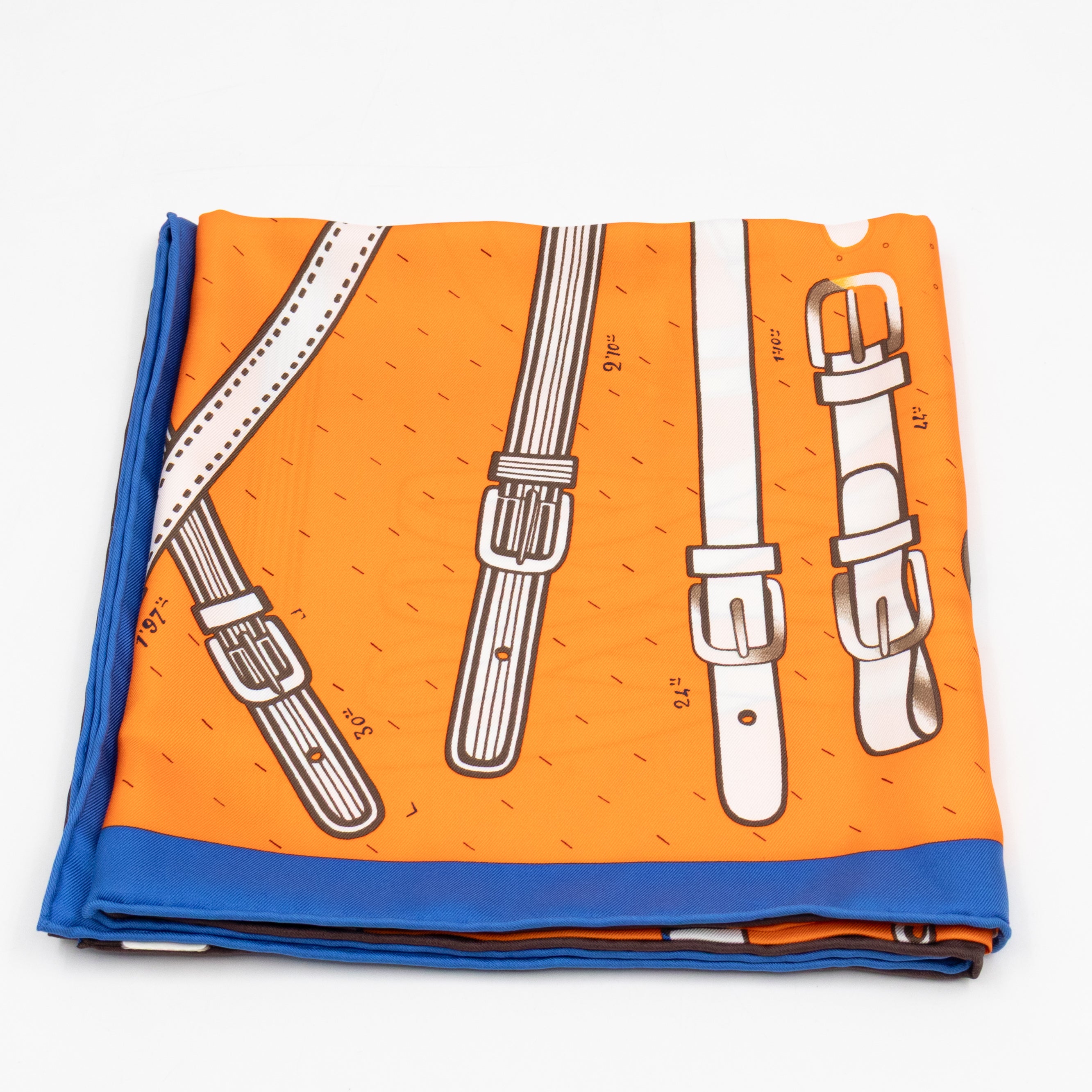 Silk Scarf 90 Harnais De Timon Orange