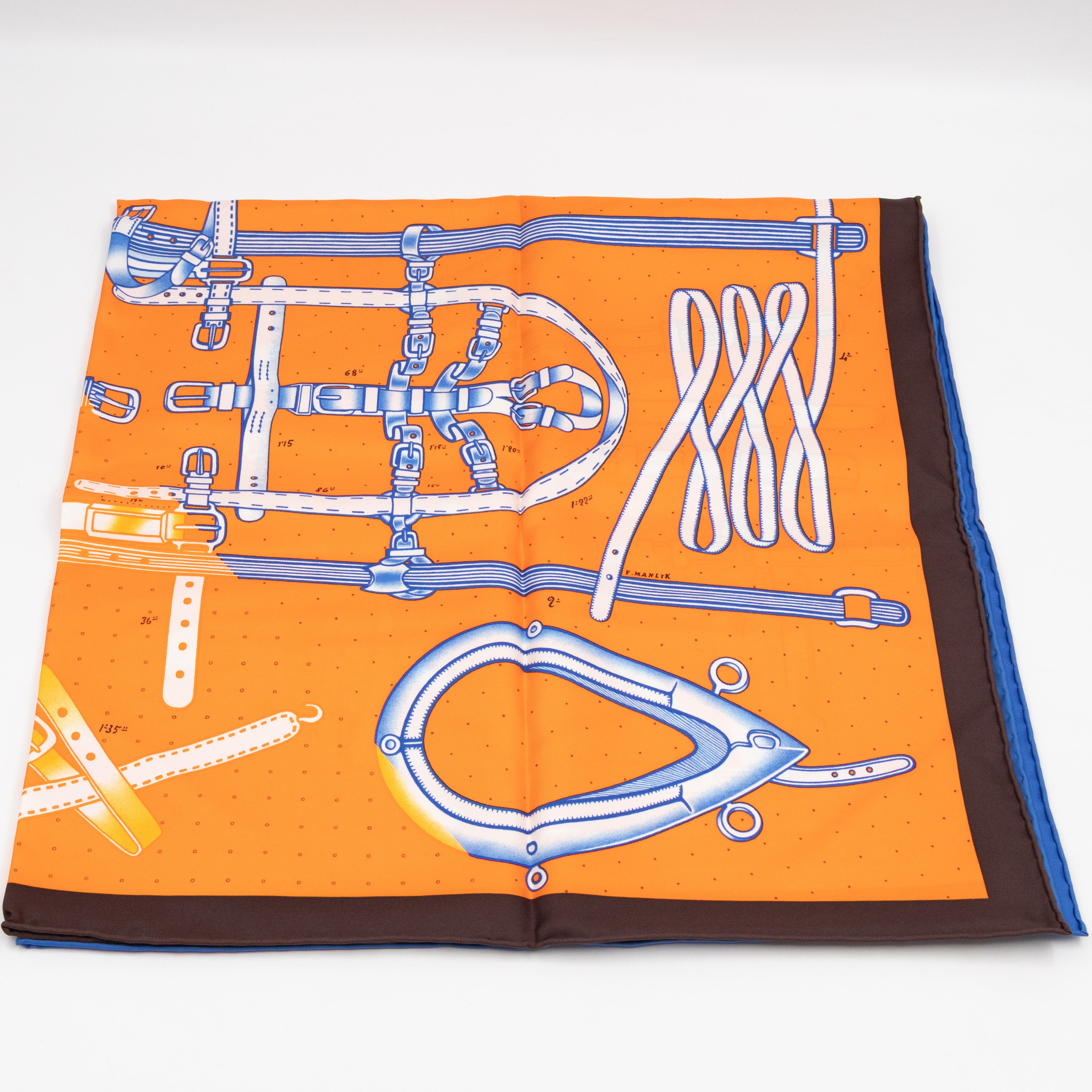 Silk Scarf 90 Harnais De Timon Orange