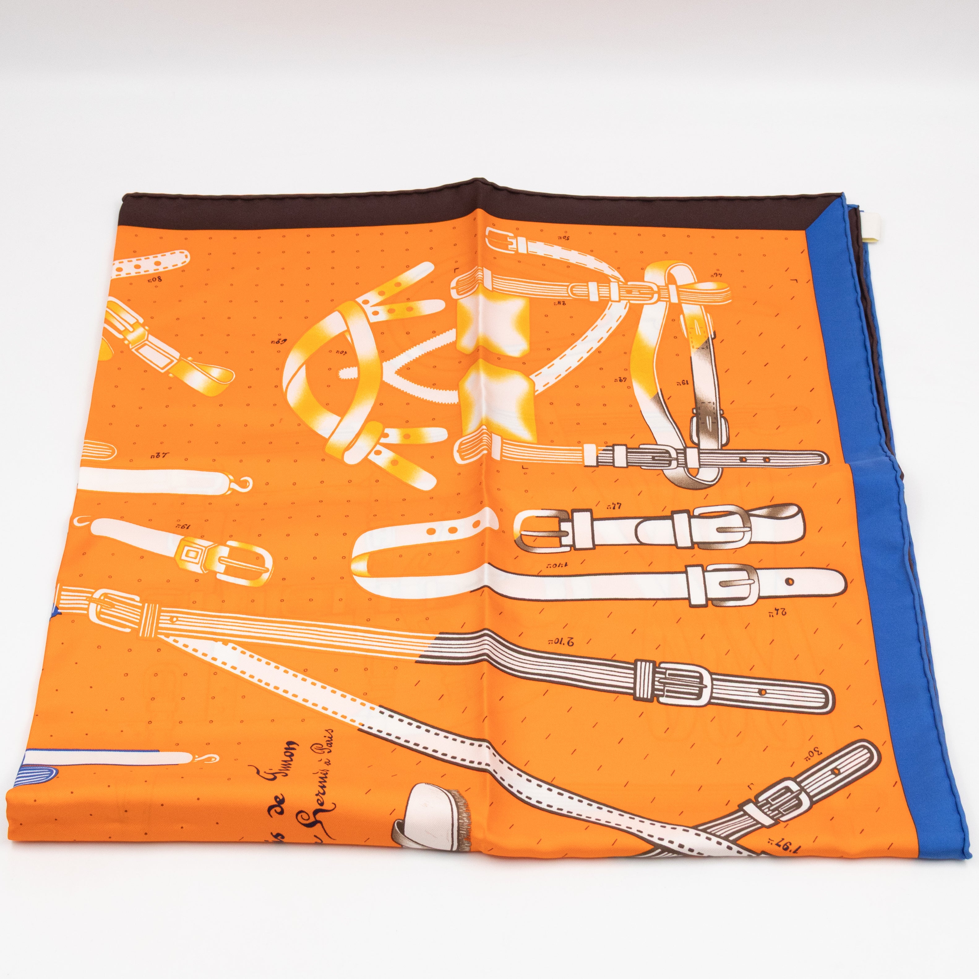 Silk Scarf 90 Harnais De Timon Orange