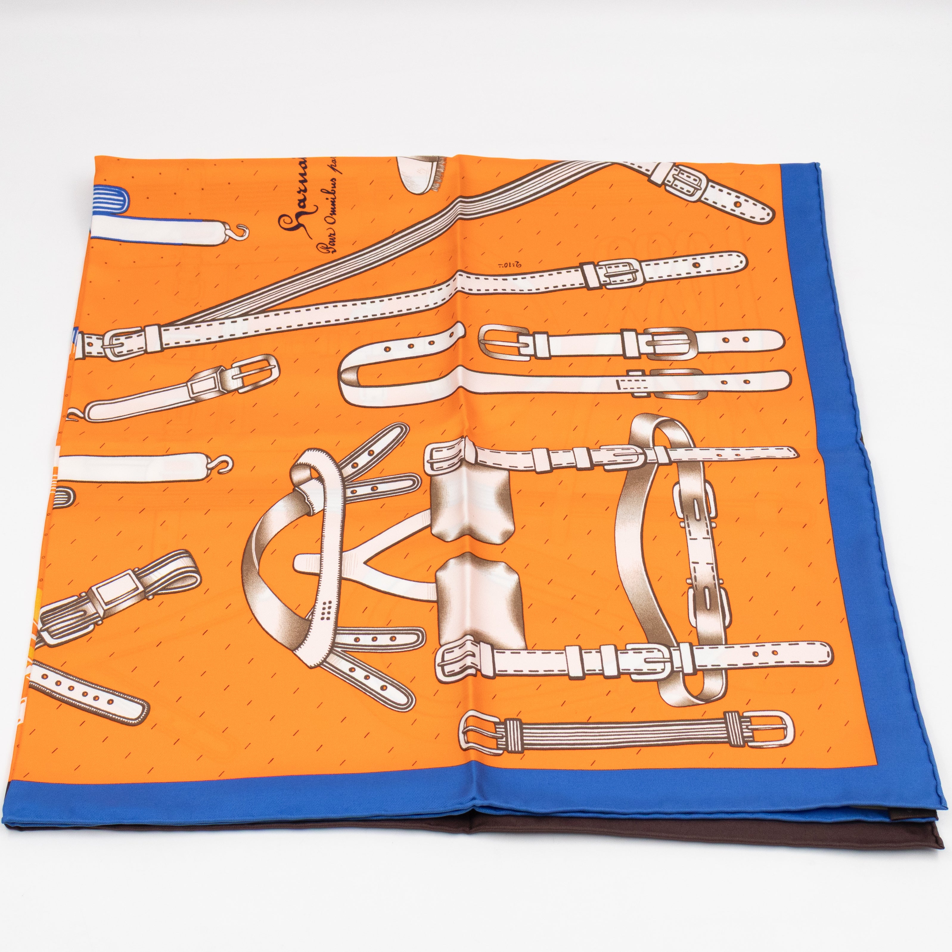 Silk Scarf 90 Harnais De Timon Orange