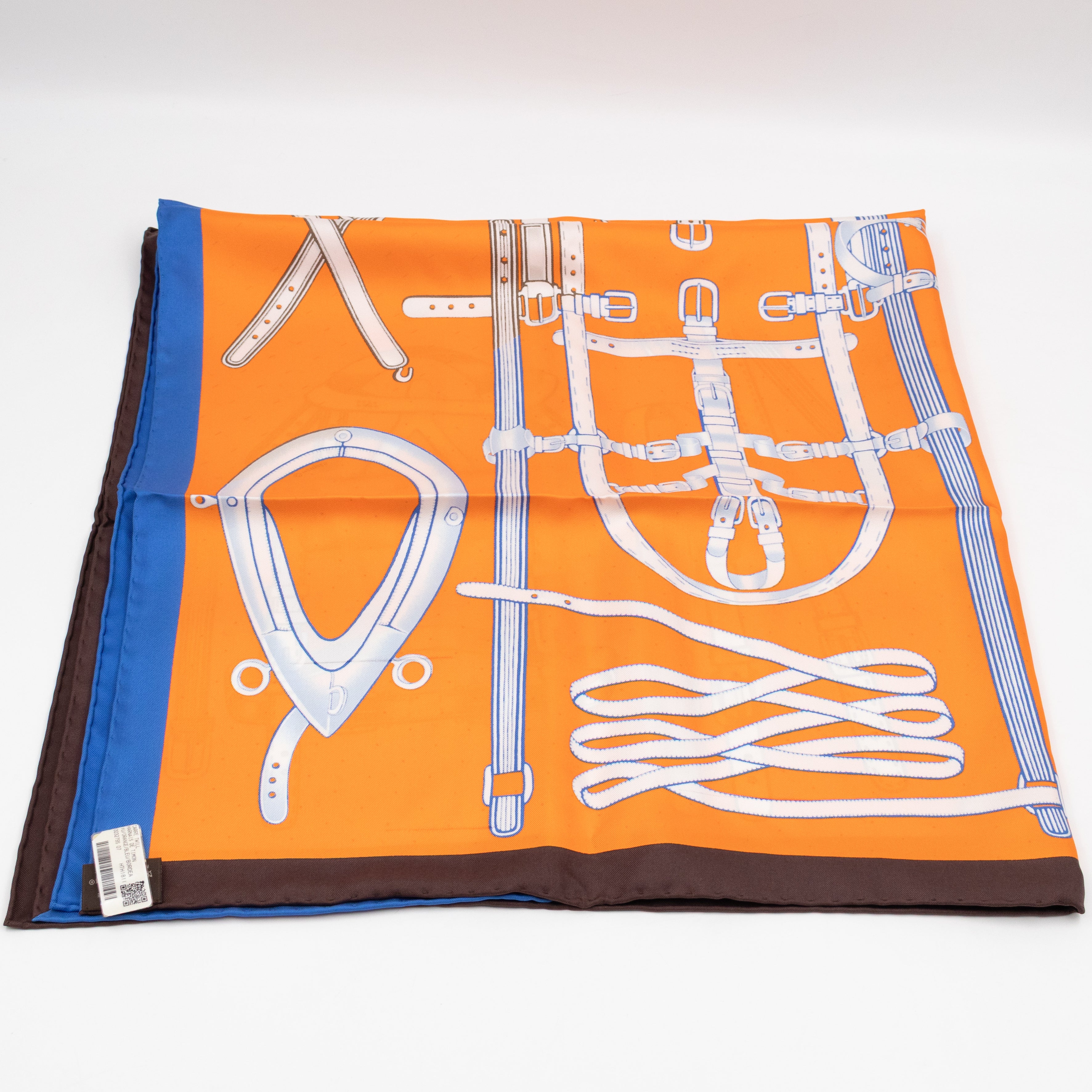 Silk Scarf 90 Harnais De Timon Orange