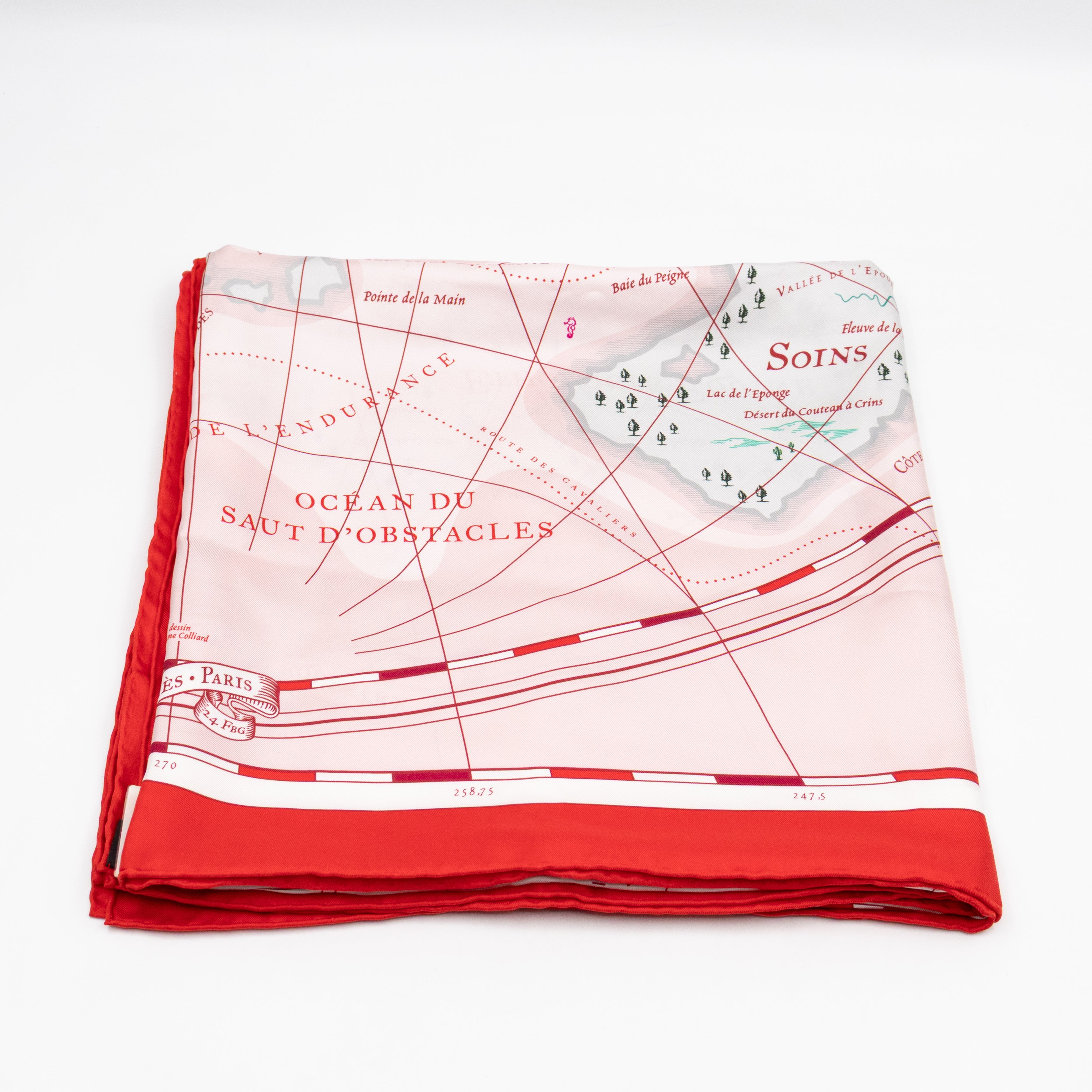 Carre Geant Silk Scarf 140 Planisphere d'un Monde Equestre Rose