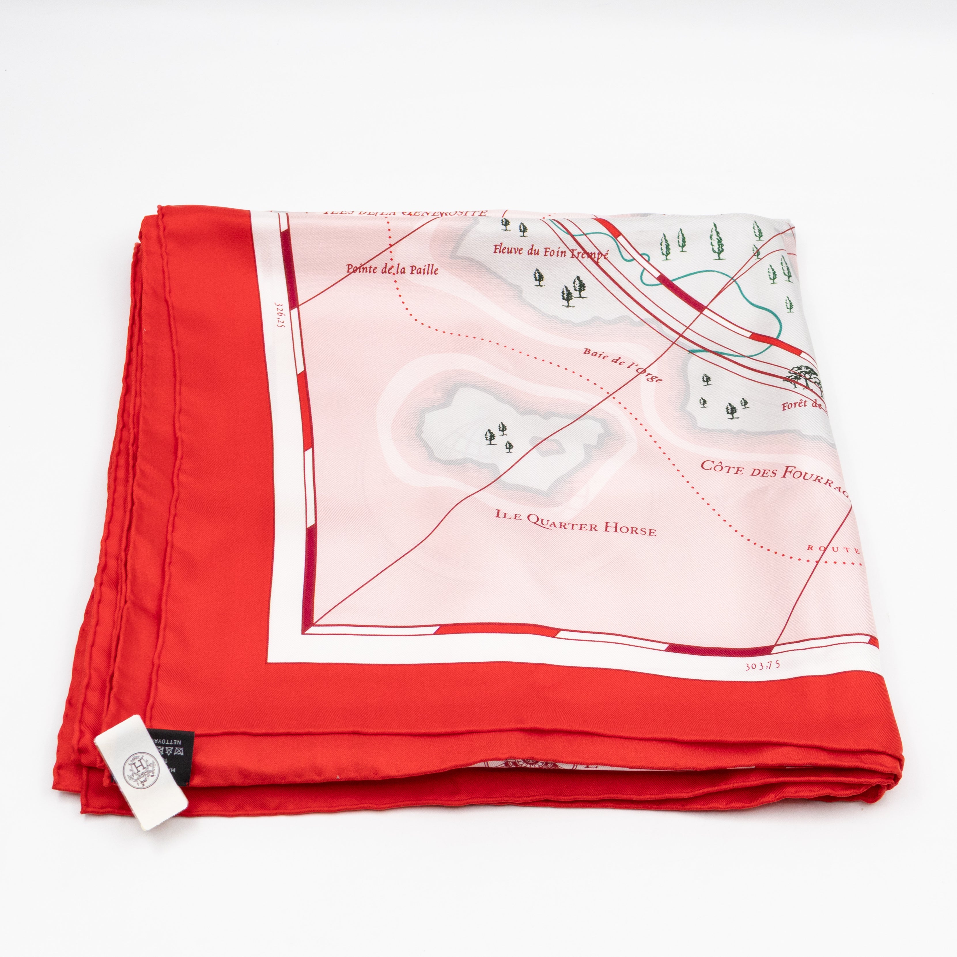 Carre Geant Silk Scarf 140 Planisphere d'un Monde Equestre Rose