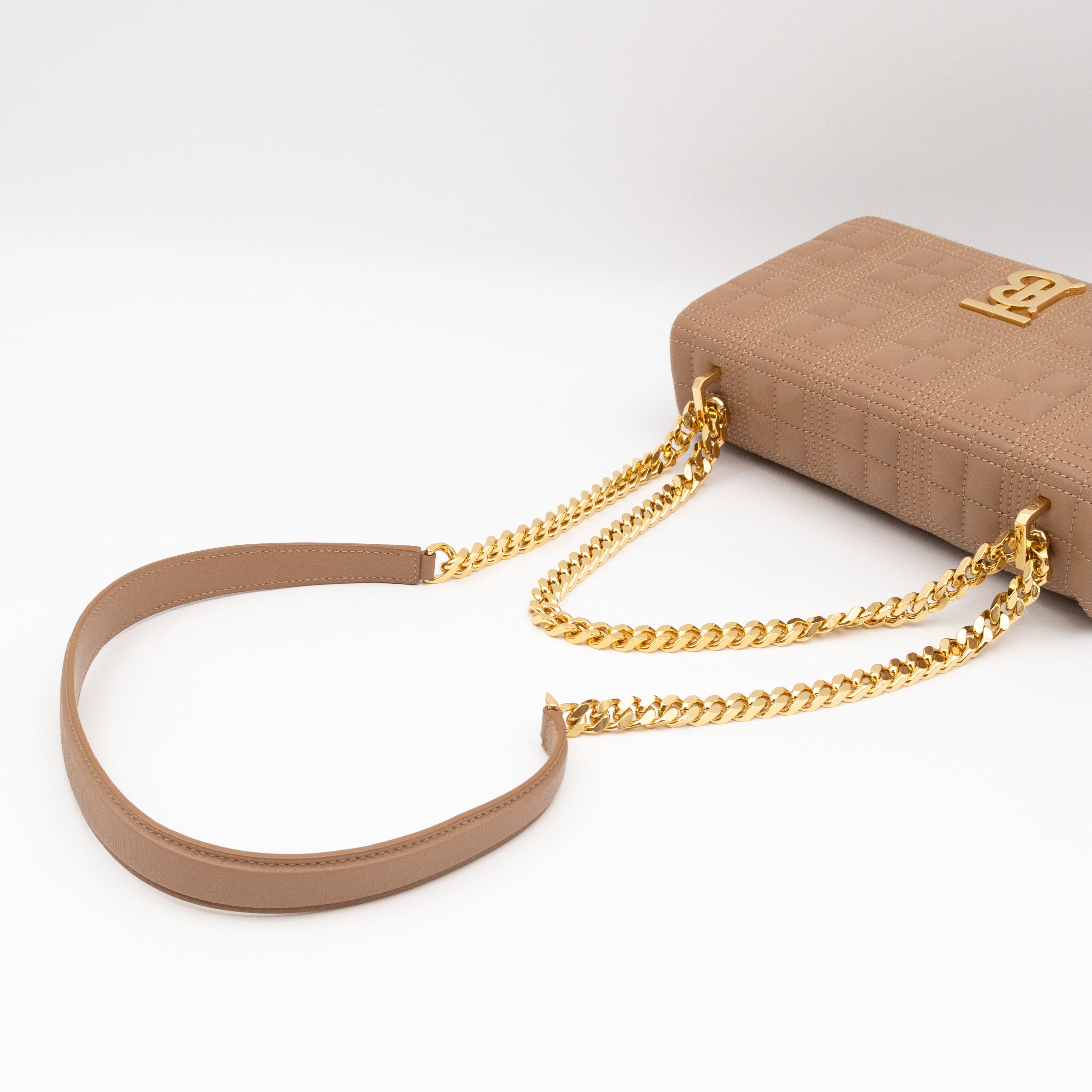 Small Lola Crossbody Bag Nude Quilted Leather