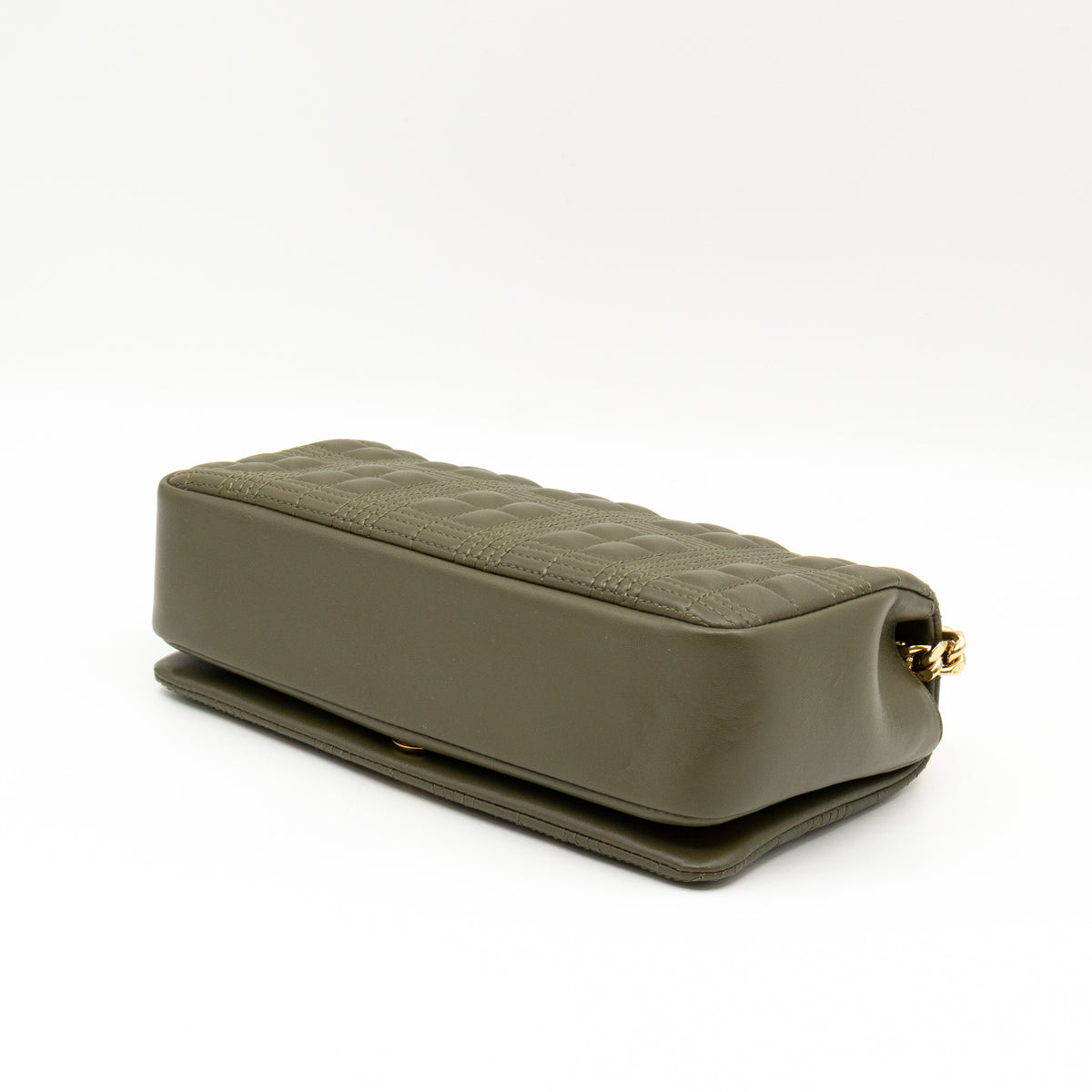 Small Lola Crossbody Bag Green Quilted Leather