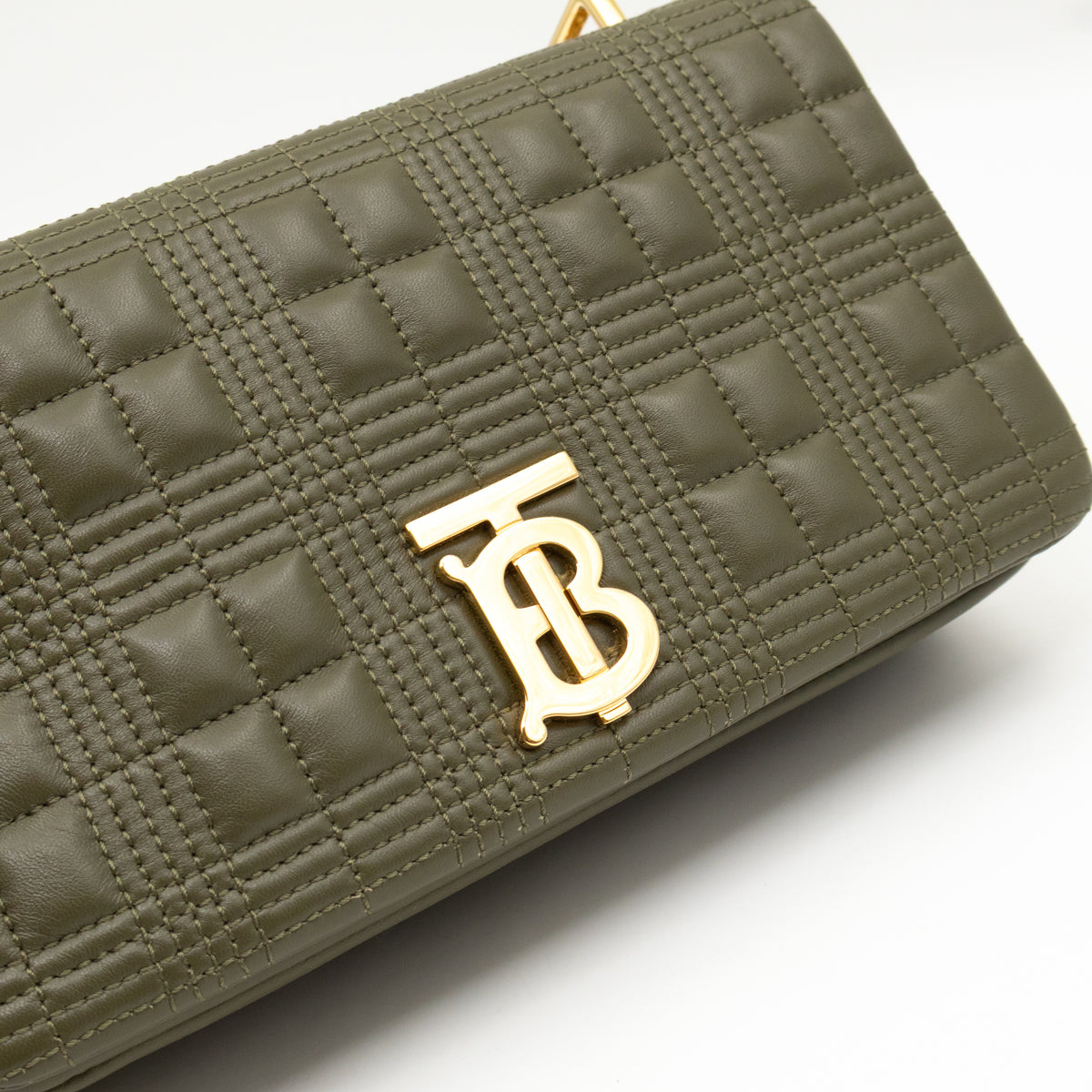 Small Lola Crossbody Bag Green Quilted Leather