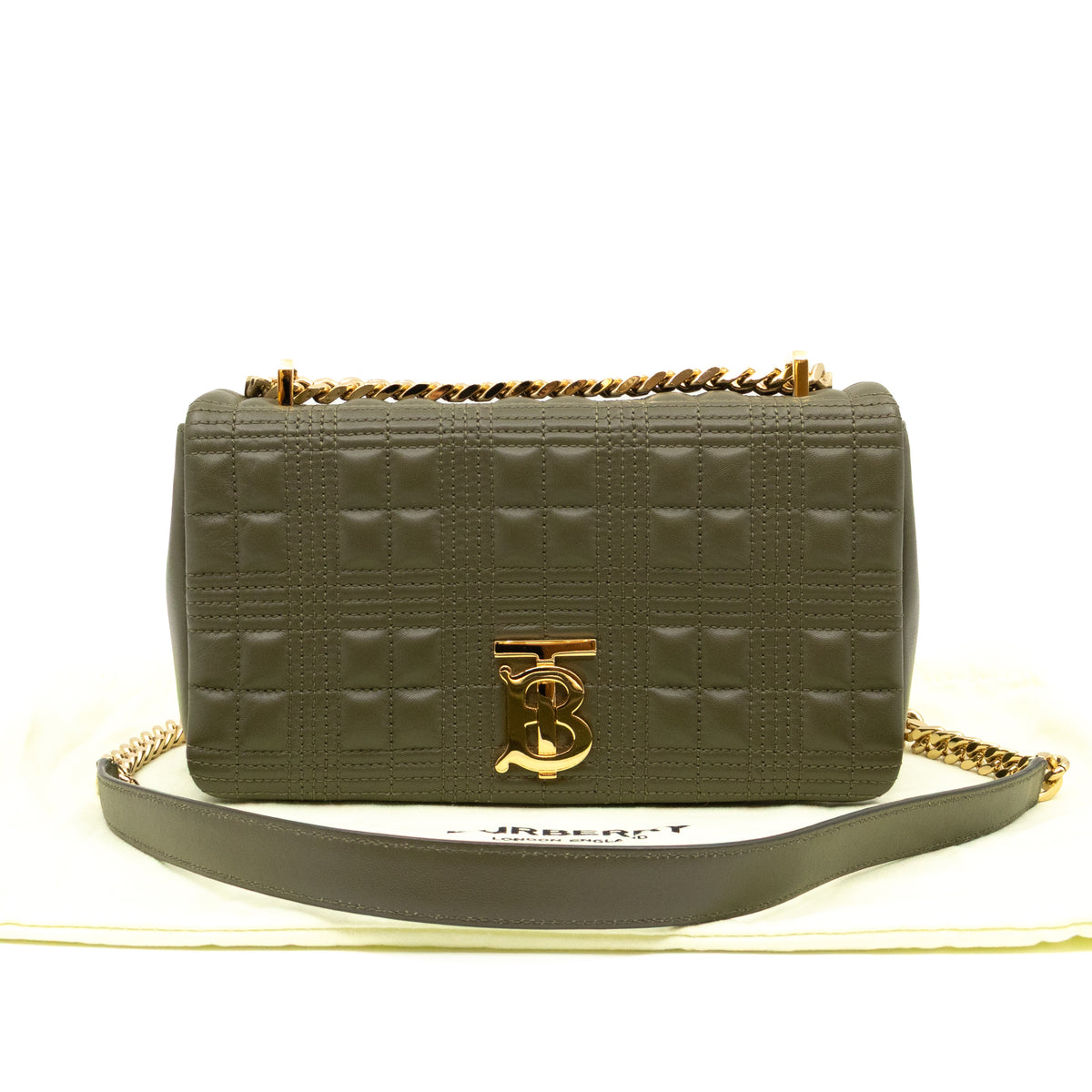 Small Lola Crossbody Bag Green Quilted Leather