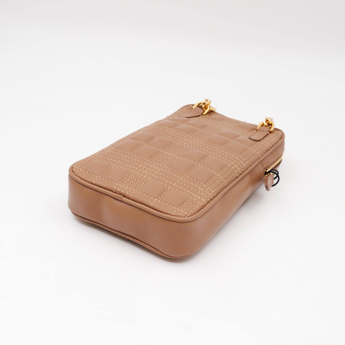 Mini Lola Vertical Crossbody Bag Nude Quilted Leather