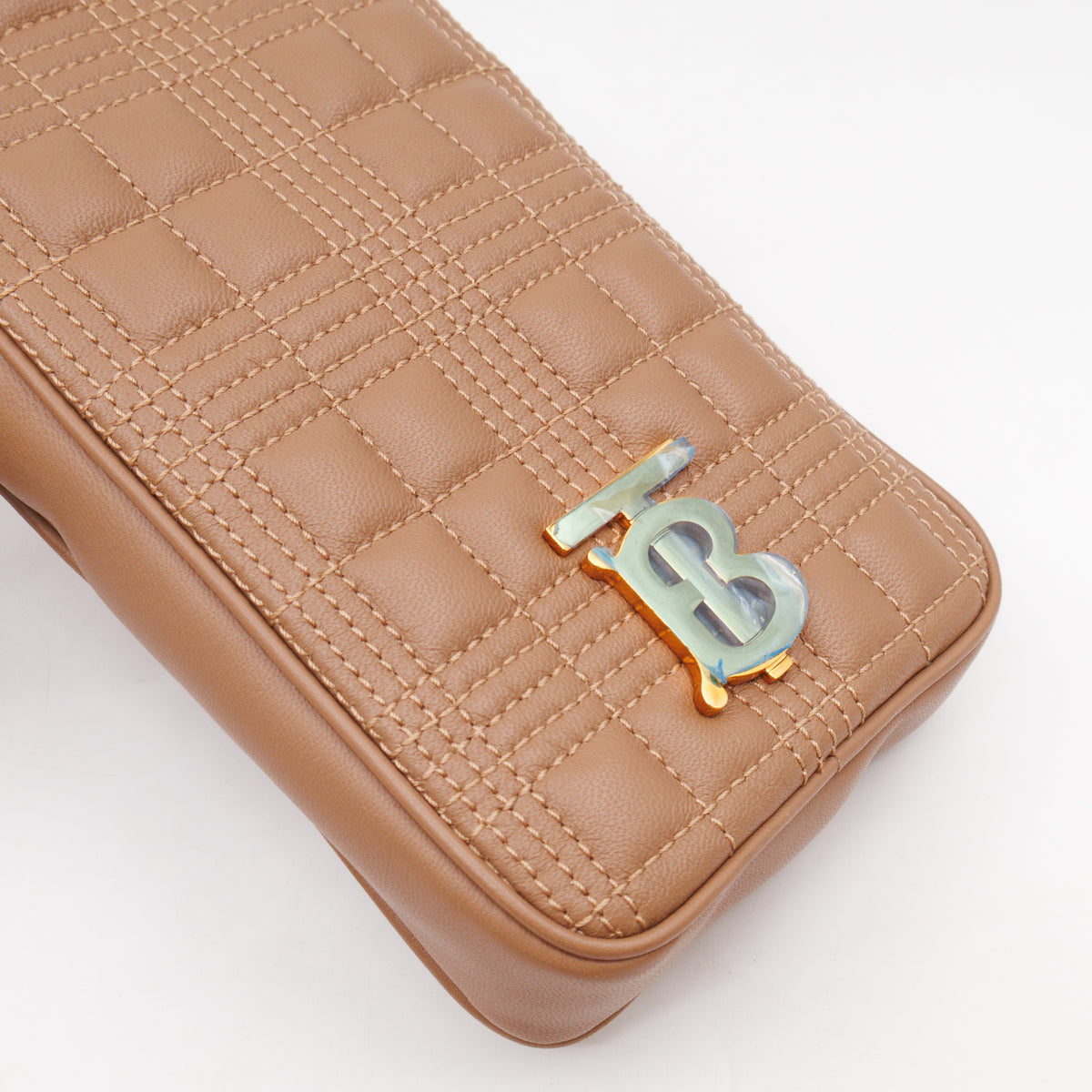 Mini Lola Vertical Crossbody Bag Nude Quilted Leather