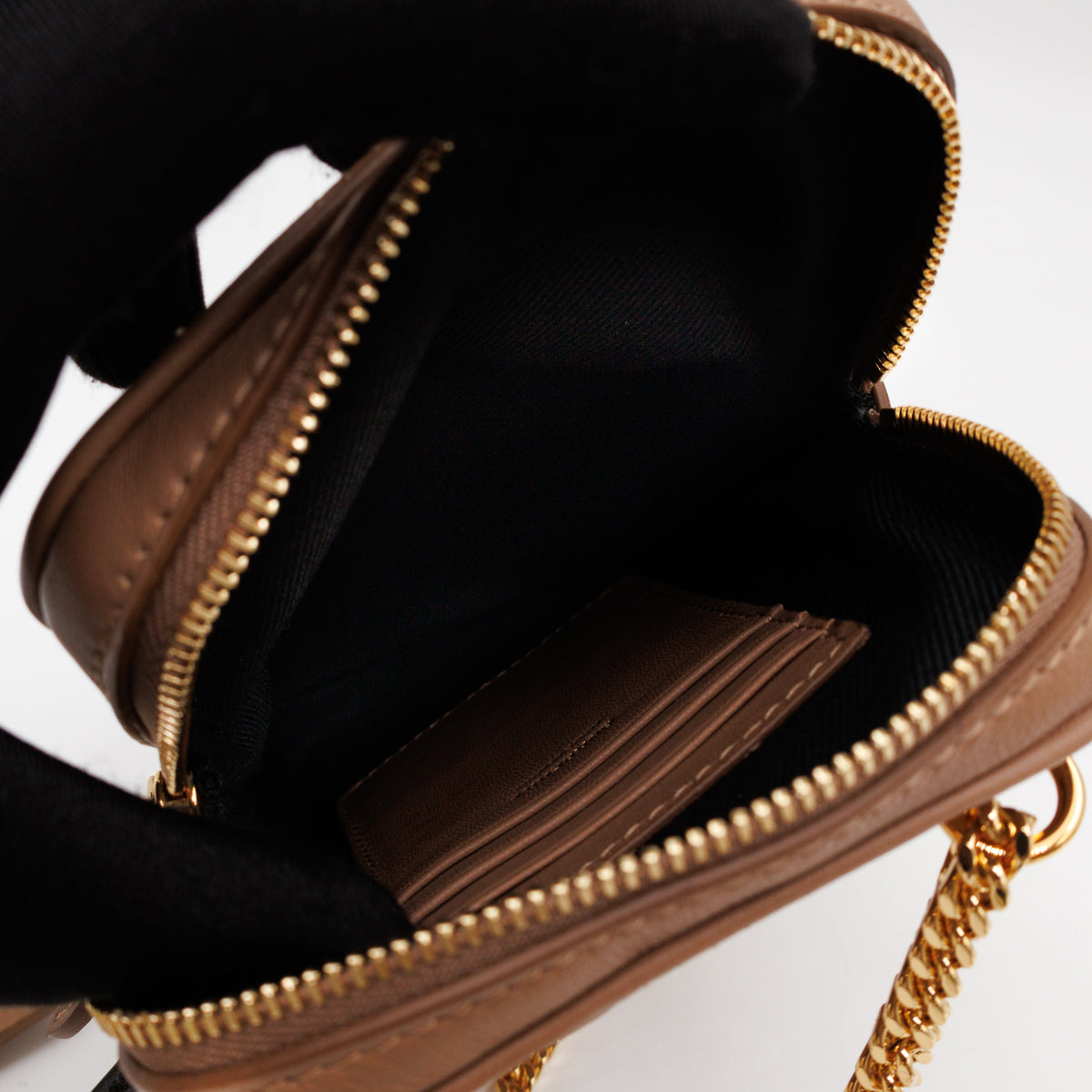 Mini Lola Vertical Crossbody Bag Nude Quilted Leather