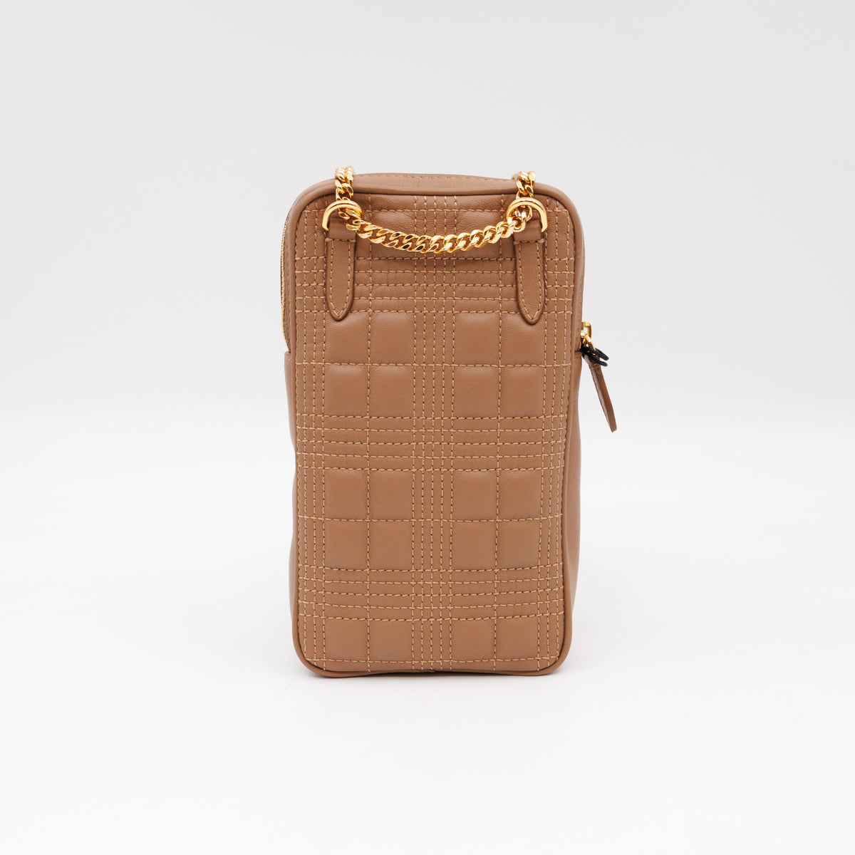 Mini Lola Vertical Crossbody Bag Nude Quilted Leather