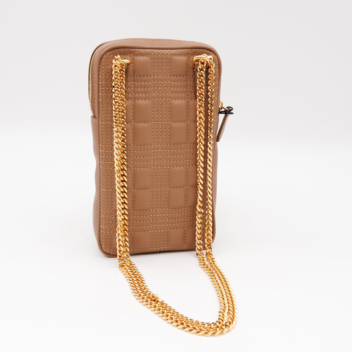 Mini Lola Vertical Crossbody Bag Nude Quilted Leather