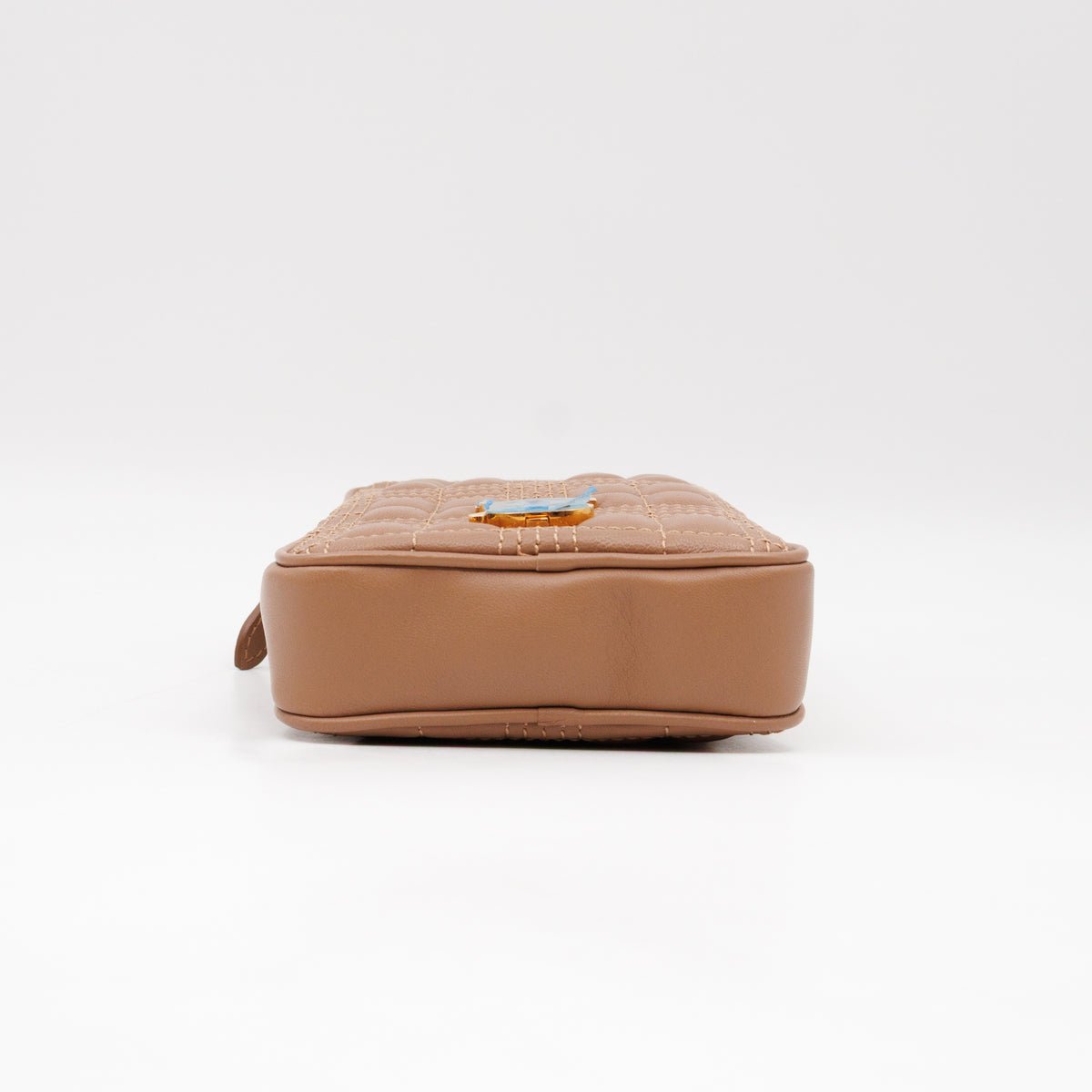 Mini Lola Vertical Crossbody Bag Nude Quilted Leather
