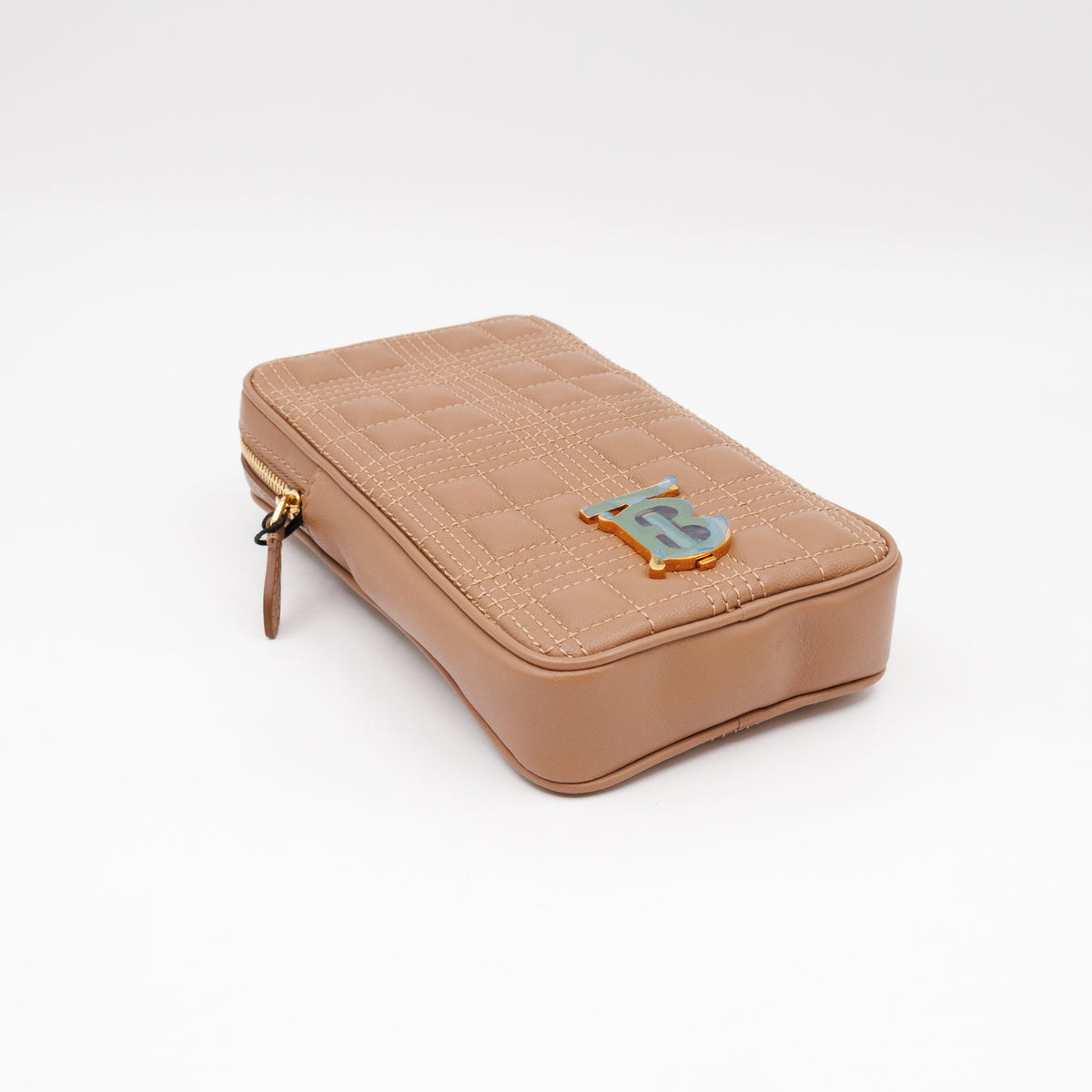 Mini Lola Vertical Crossbody Bag Nude Quilted Leather