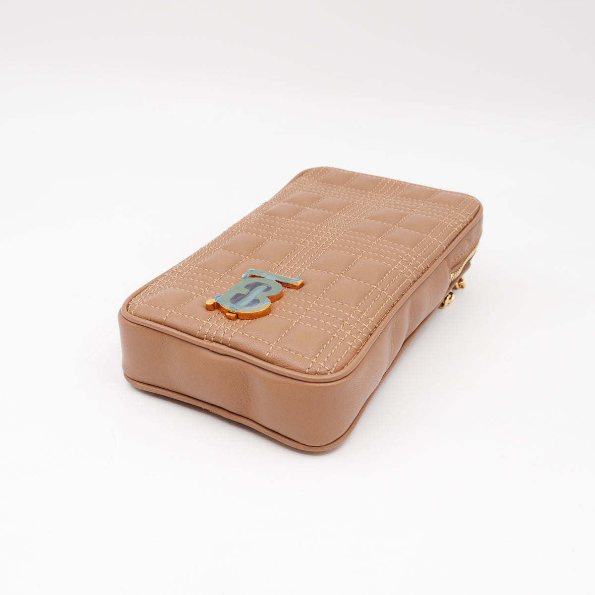 Mini Lola Vertical Crossbody Bag Nude Quilted Leather