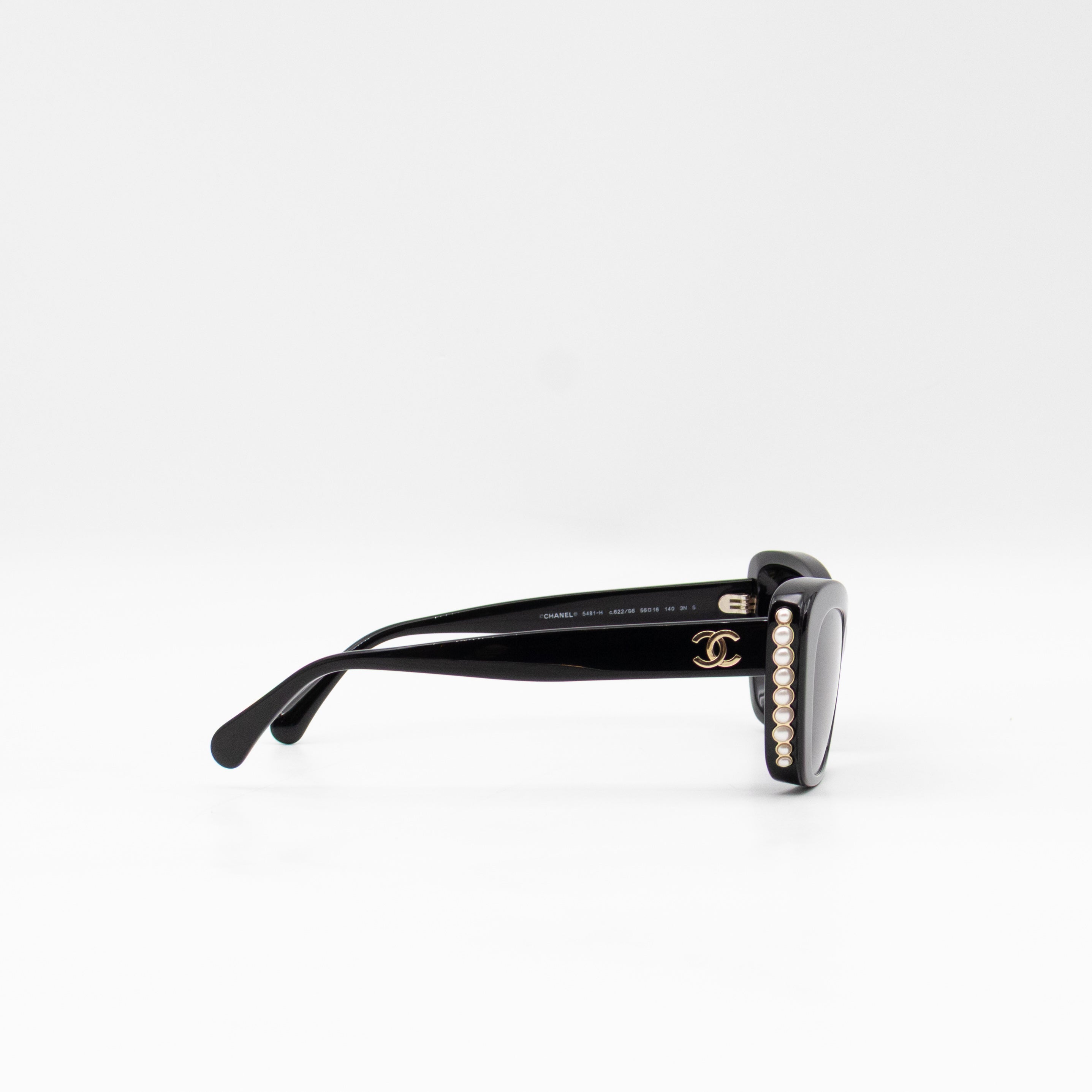 Cat Eye Sunglasses with Pearls Black