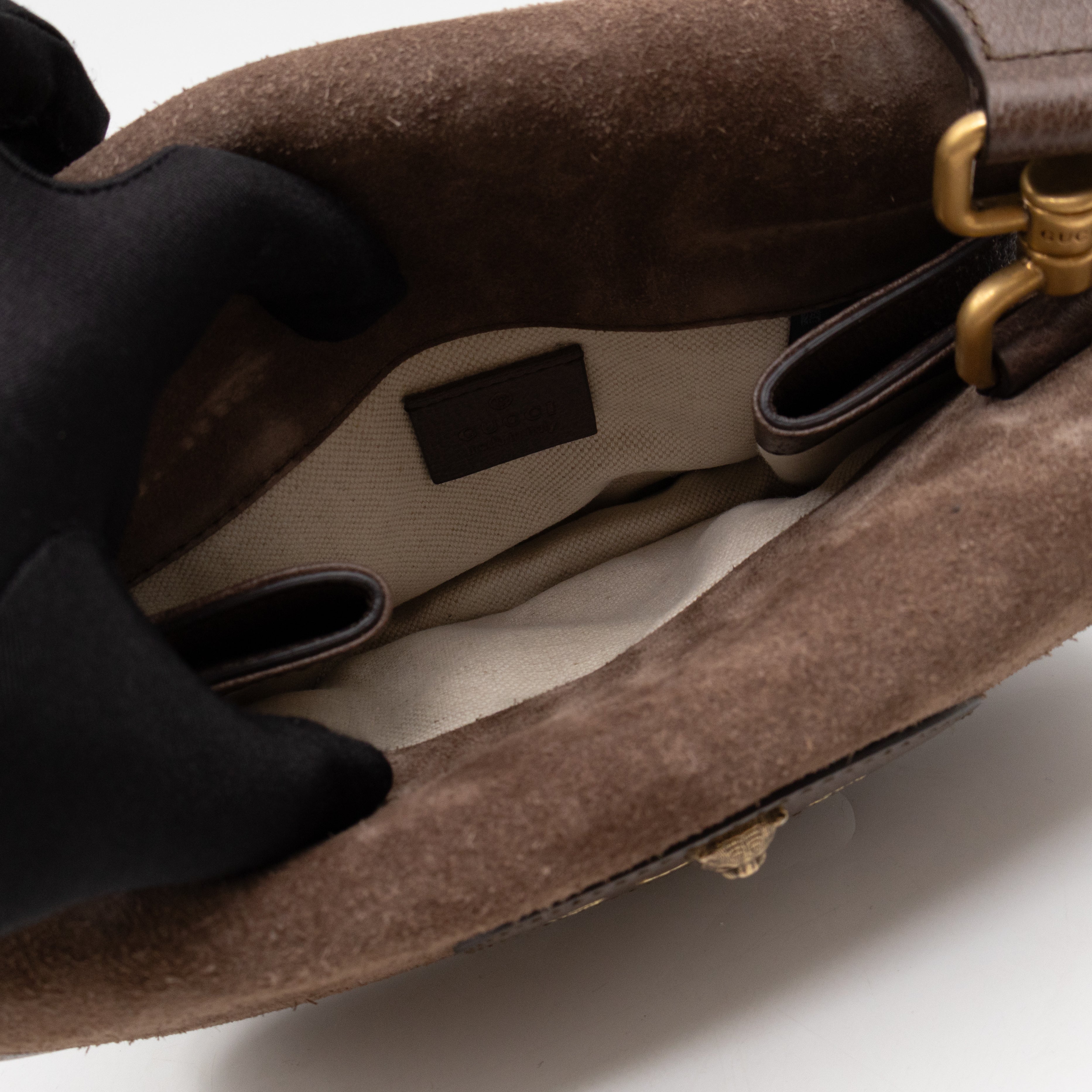 Neo Small Flap Messenger Bag Brown Suede