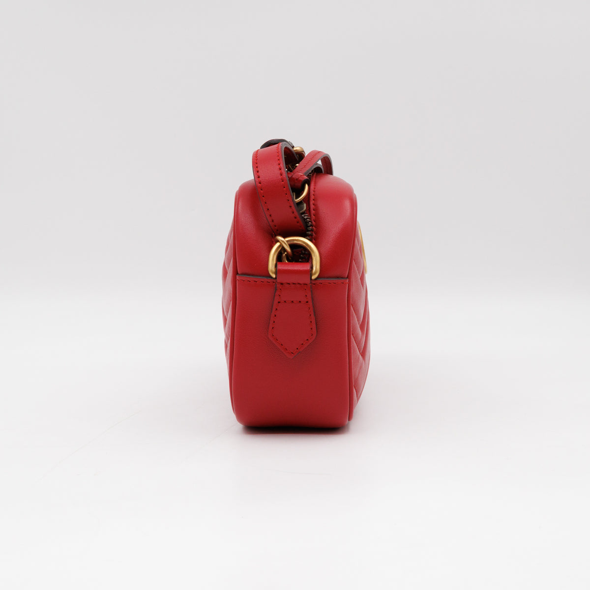 GG Marmont Matelassé Mini Red Leather