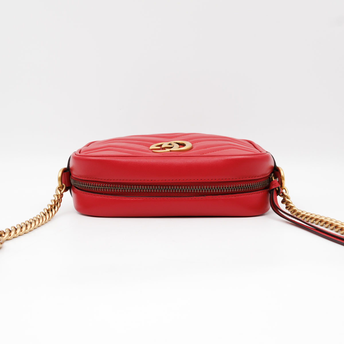 GG Marmont Matelassé Mini Red Leather