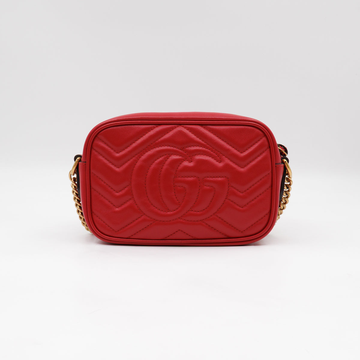 GG Marmont Matelassé Mini Red Leather