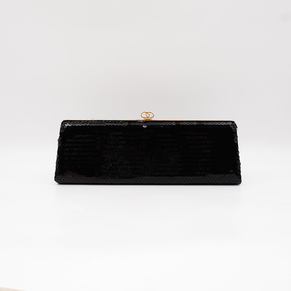 Broadway Clutch Black Sequins Satin