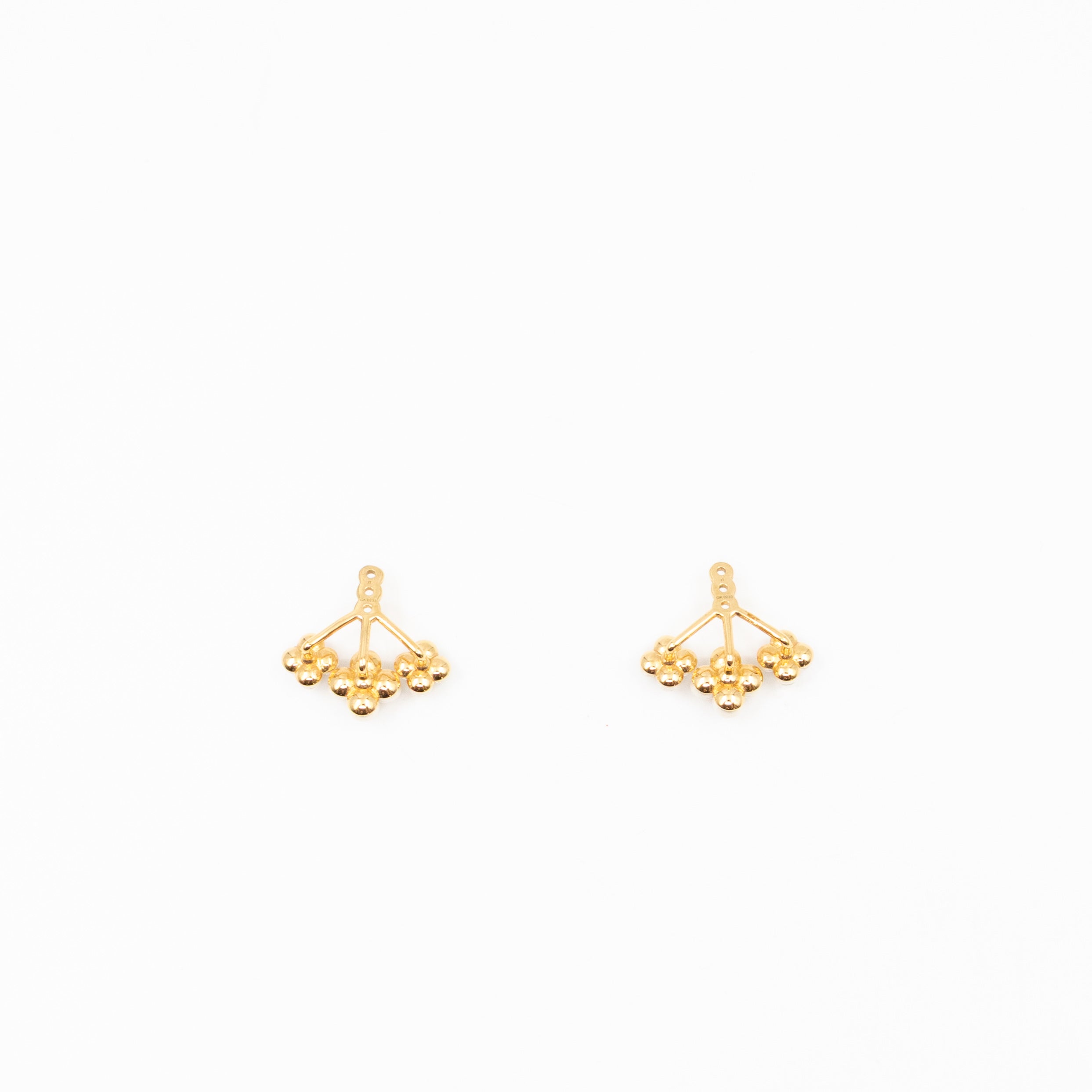 Floragram Earrings Resin Beads White & Gold