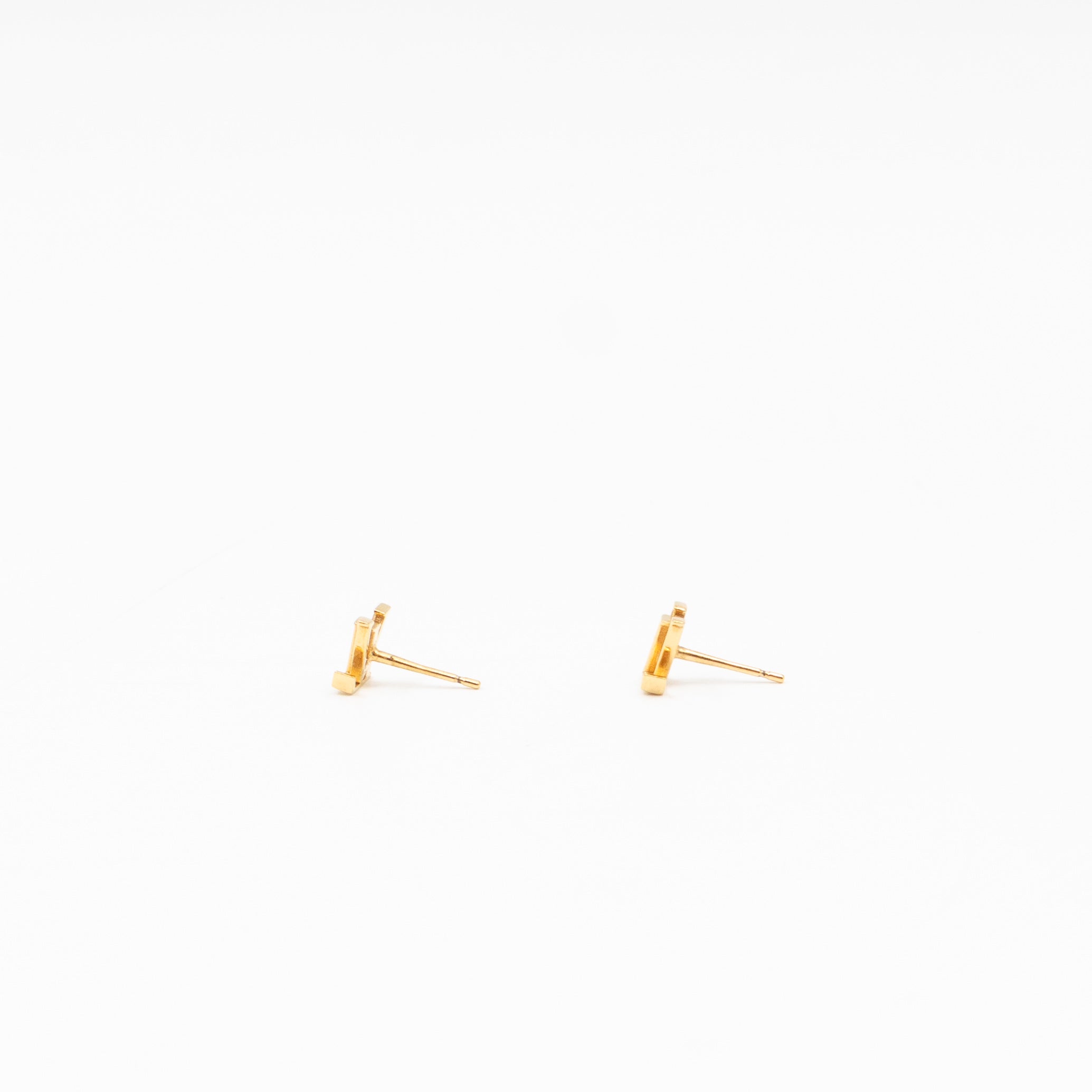Floragram Earrings Resin Beads White & Gold