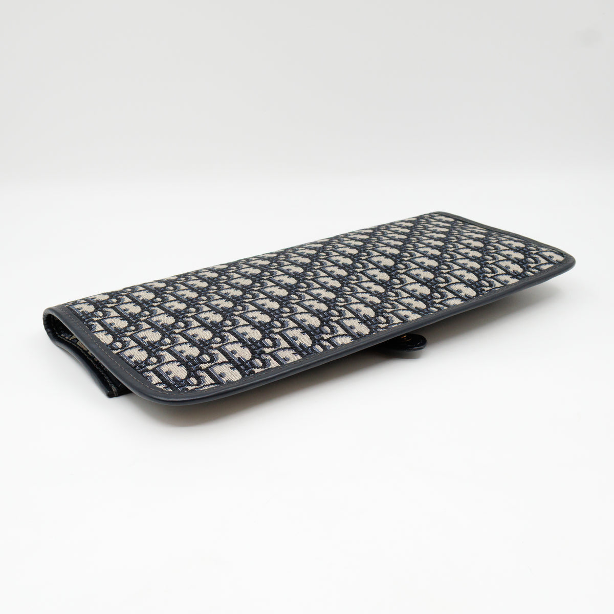 Fold Over Clutch Bag Blue Oblique Jacquard