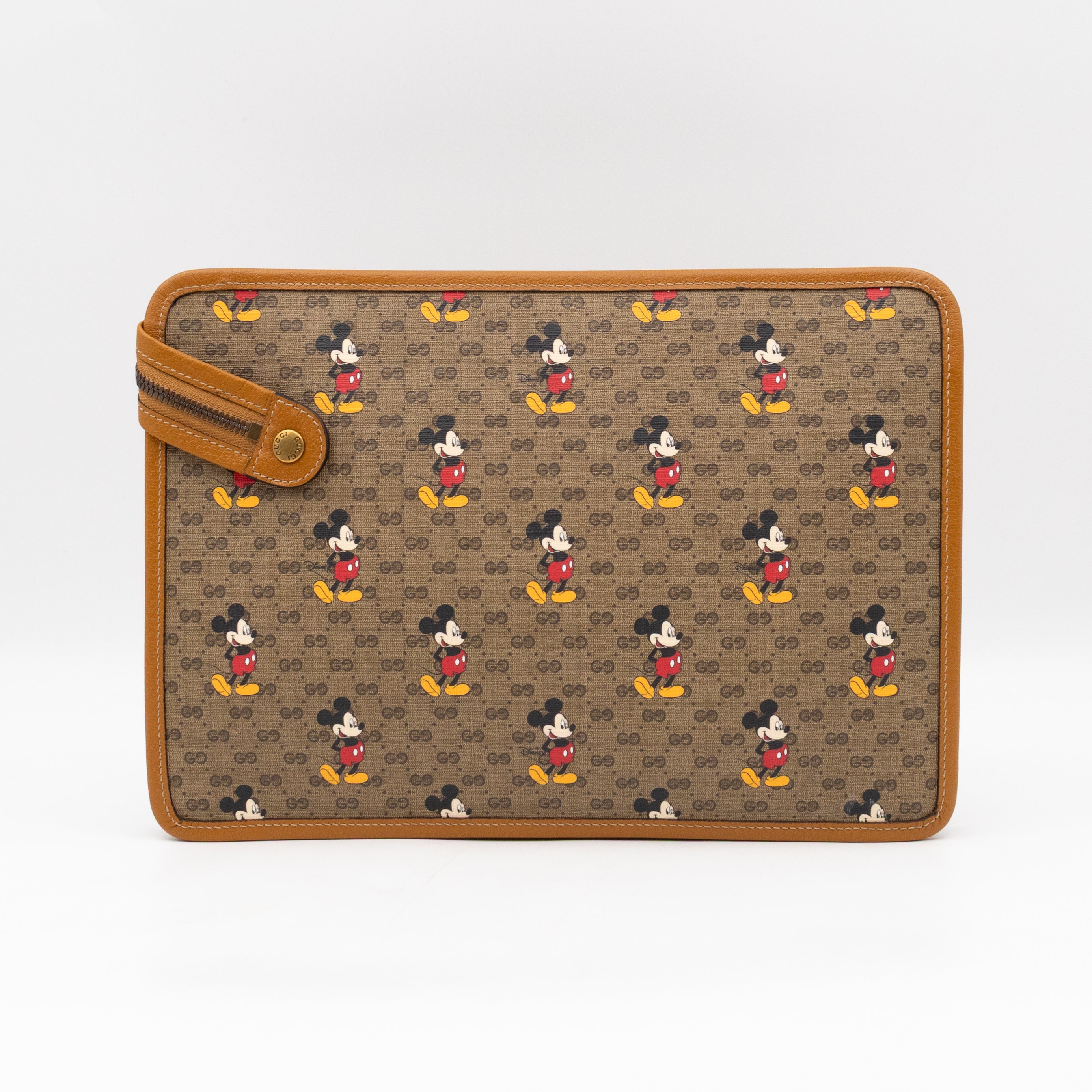 Gucci x Disney Clutch Brown GG Supreme Mickey Mouse