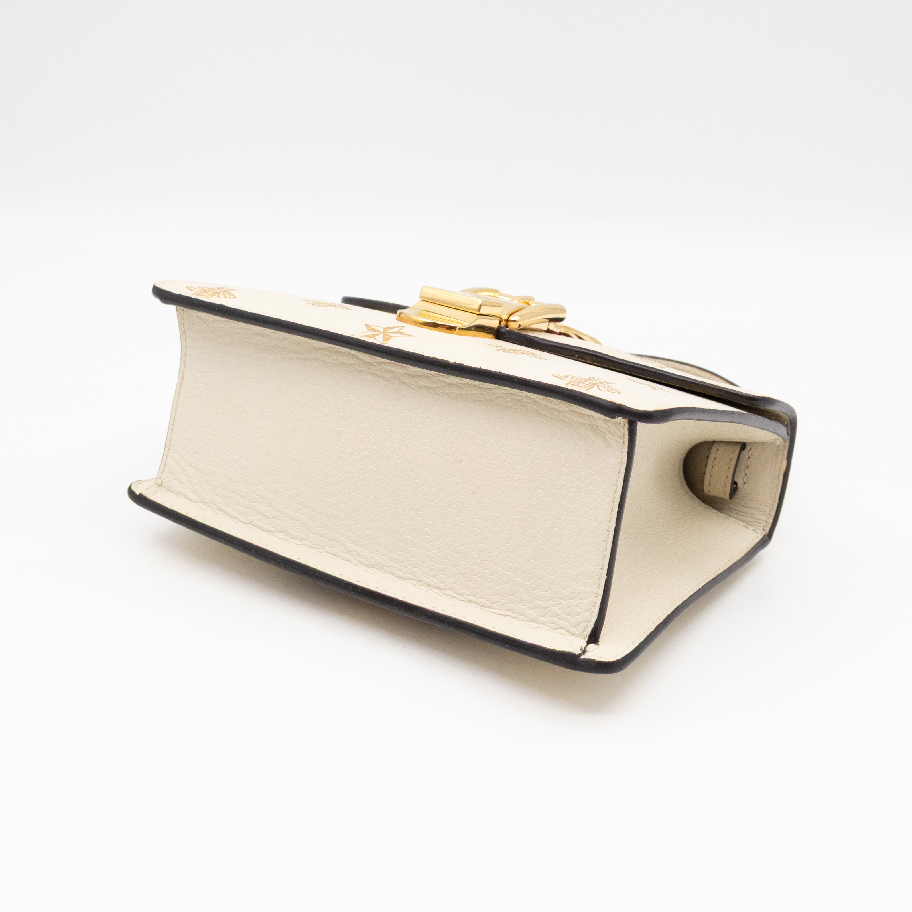 Sylvie Mini Top Handle Bag Bee Star White Leather