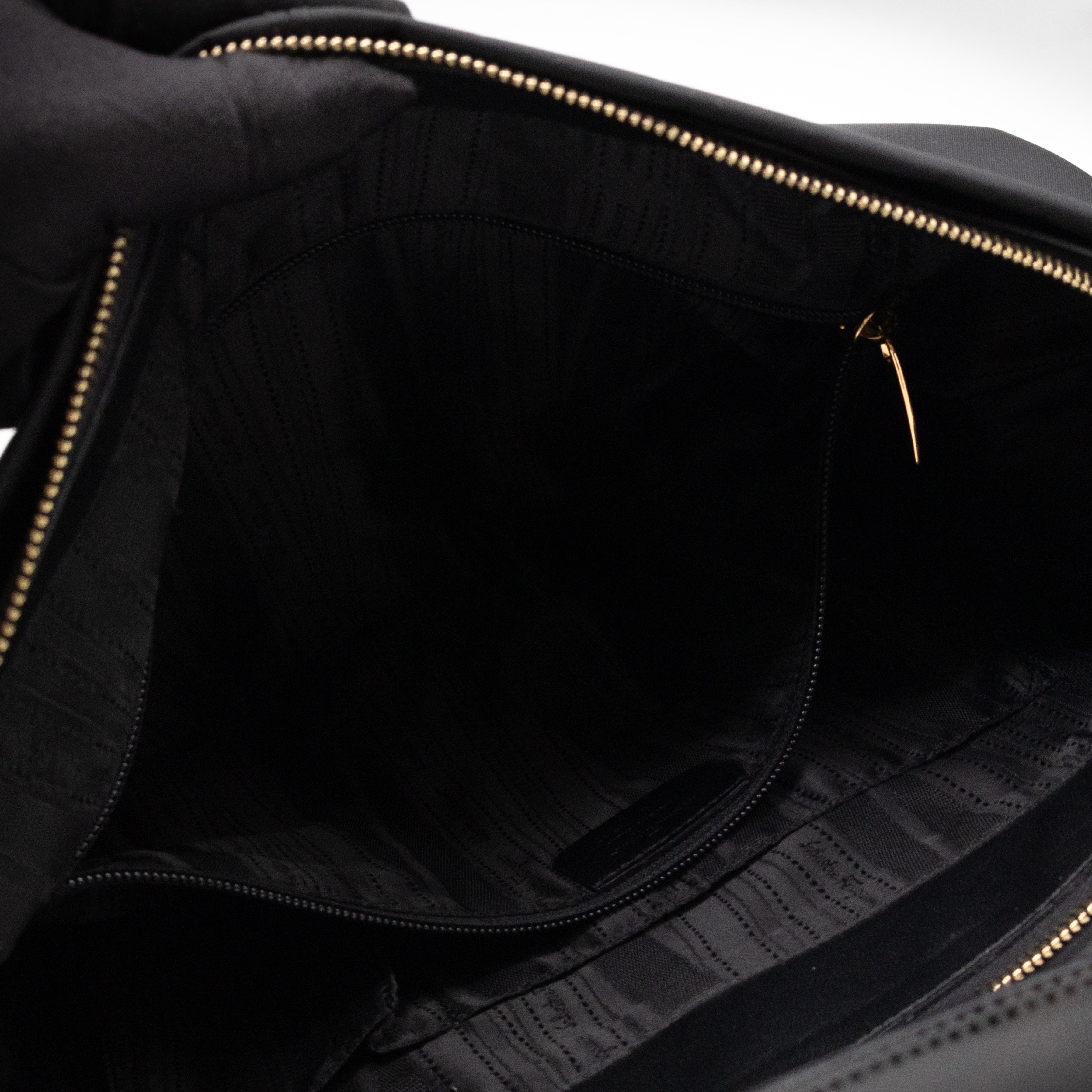 Shoulder Bag Black Nylon & Patent Leather