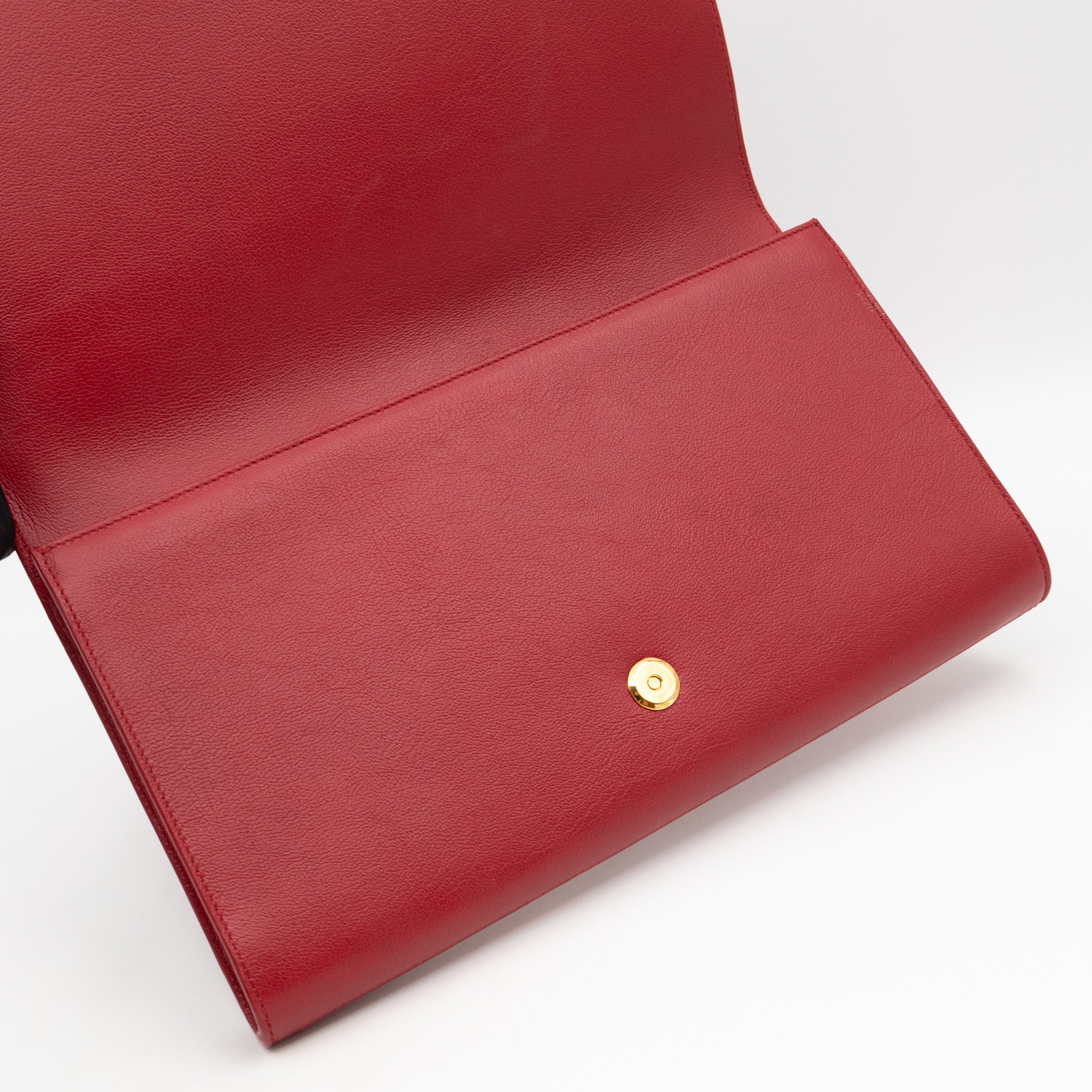 Belle De Jour Clutch Leather Red