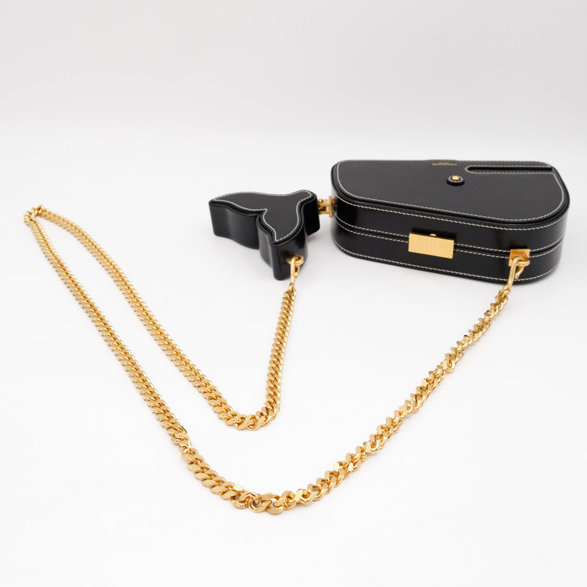 Whale Icon Clutch Bag Black Calfskin