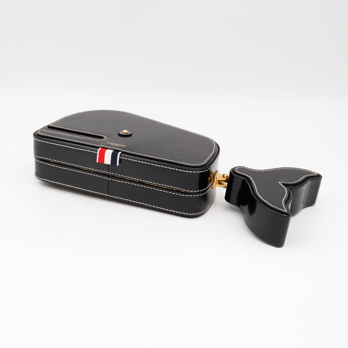 Whale Icon Clutch Bag Black Calfskin