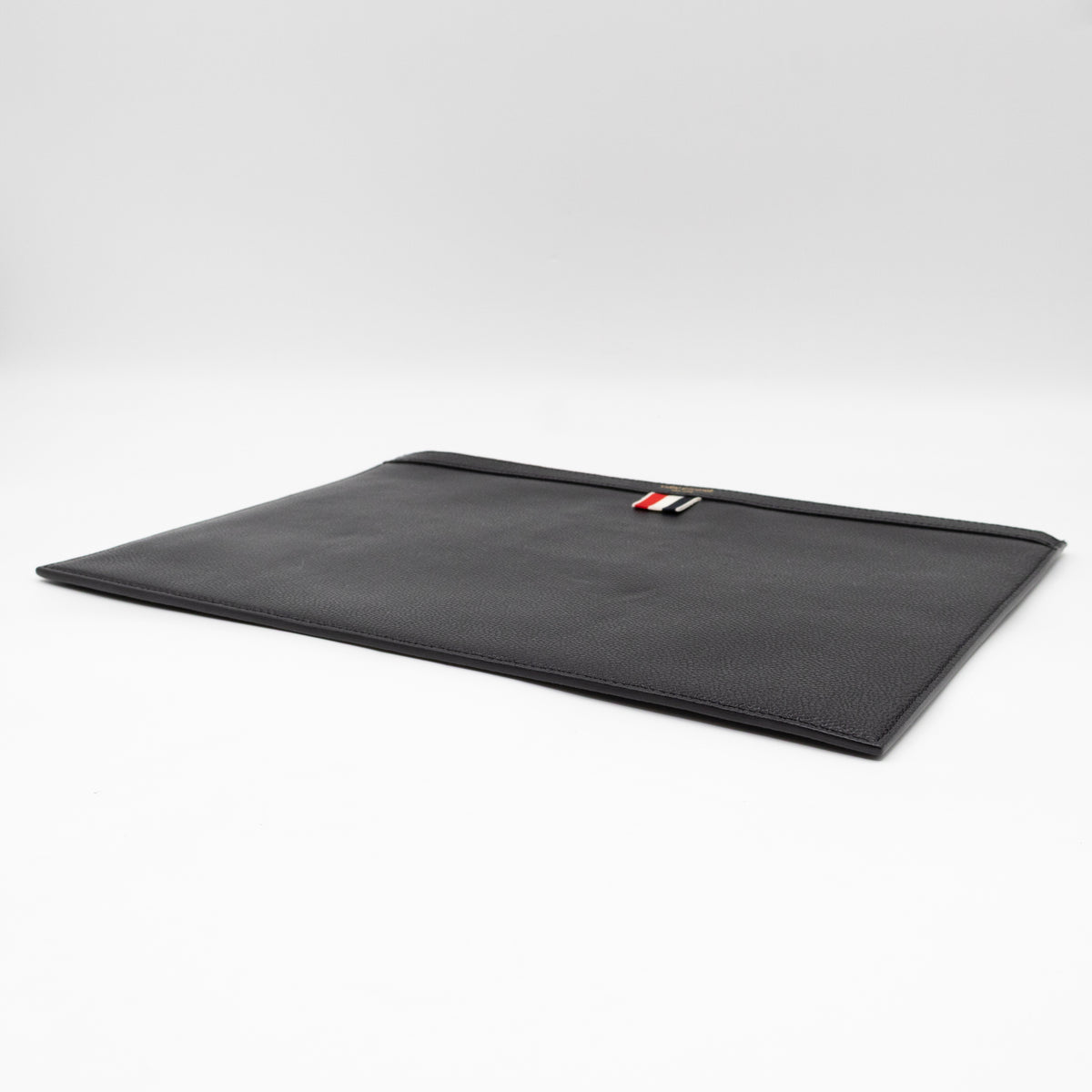 Medium Document Holder Black Pebble Grain Leather