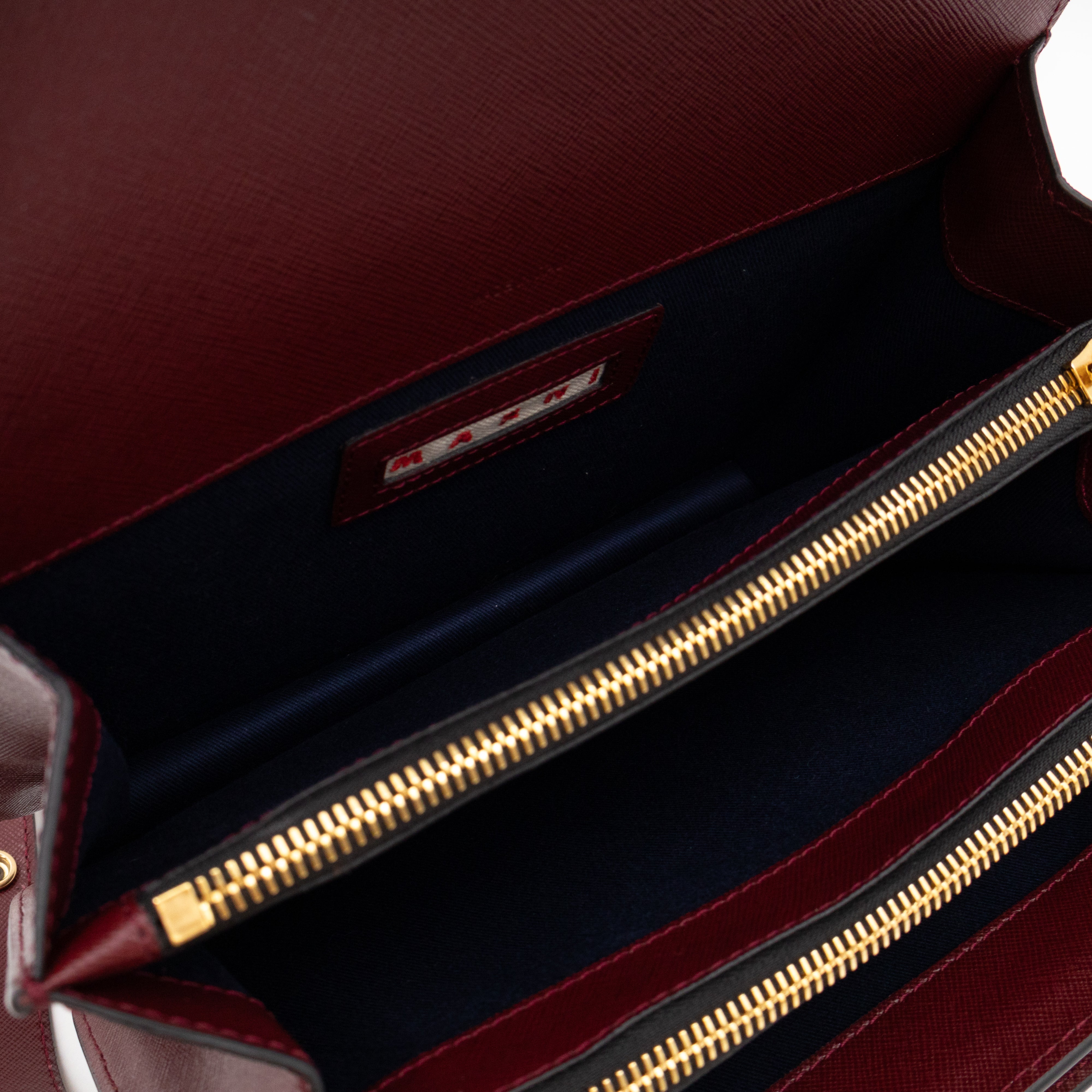 Trunk Bag Mini Pink White & Burgundy Saffiano Leather