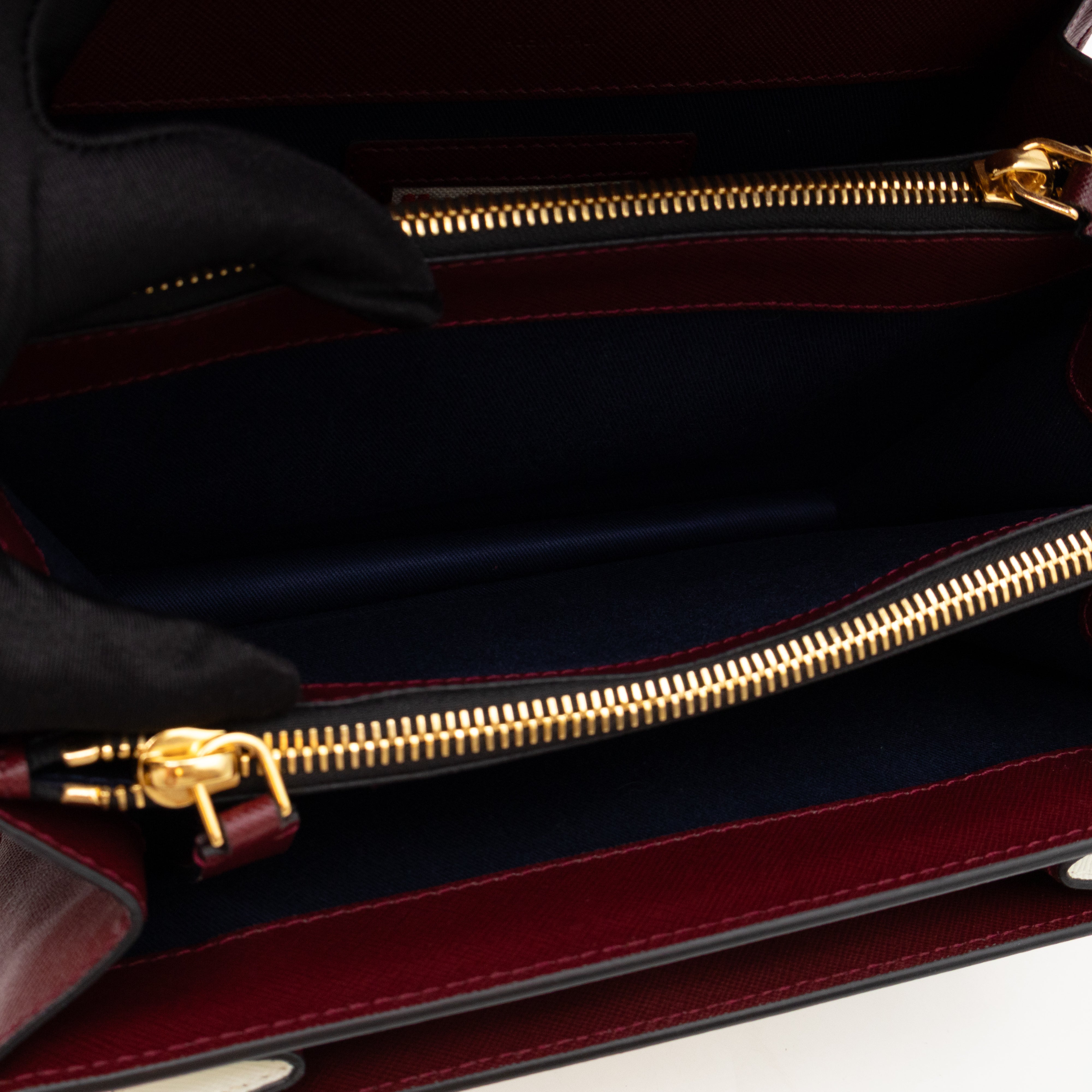 Trunk Bag Mini Pink White & Burgundy Saffiano Leather