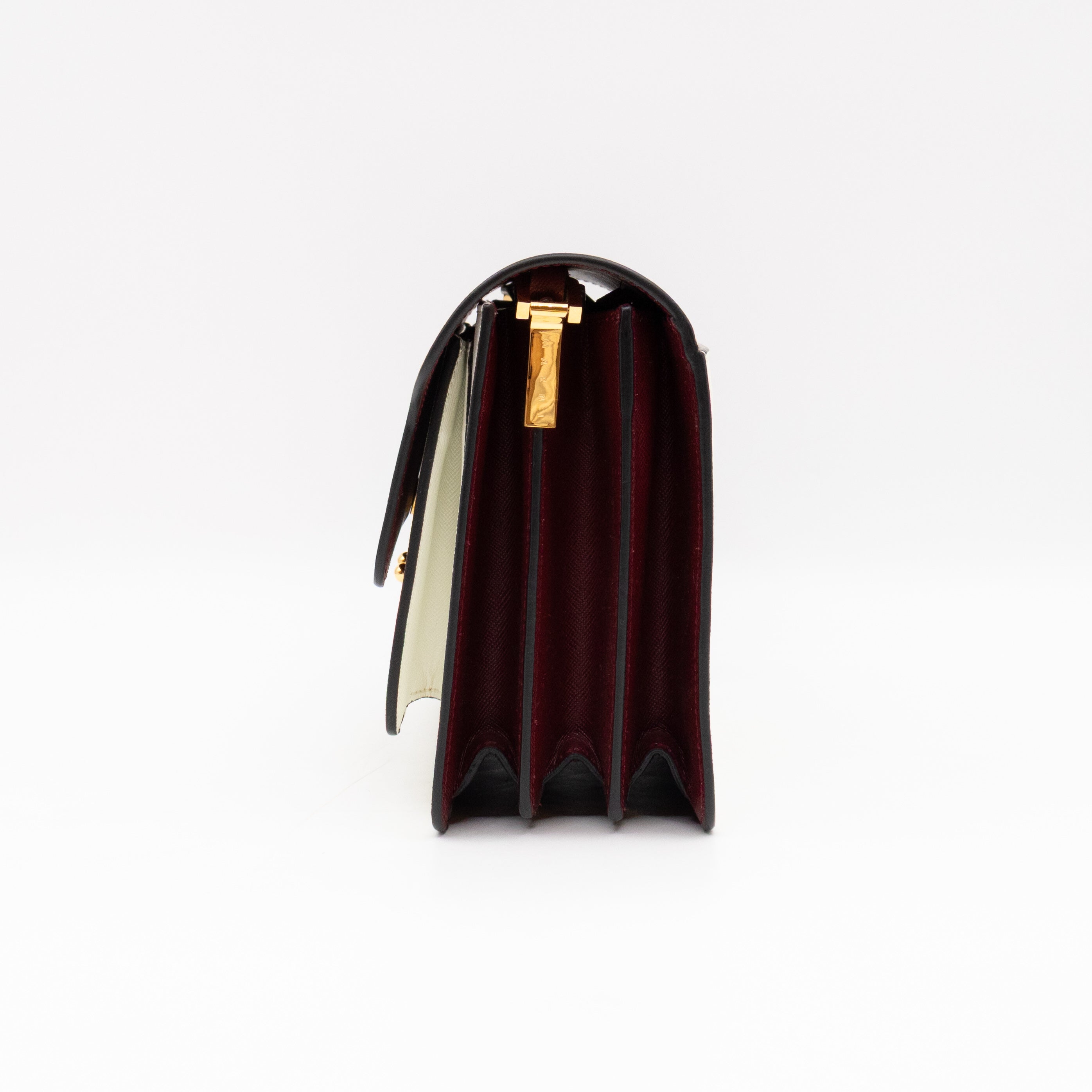 Trunk Bag Mini Pink White & Burgundy Saffiano Leather