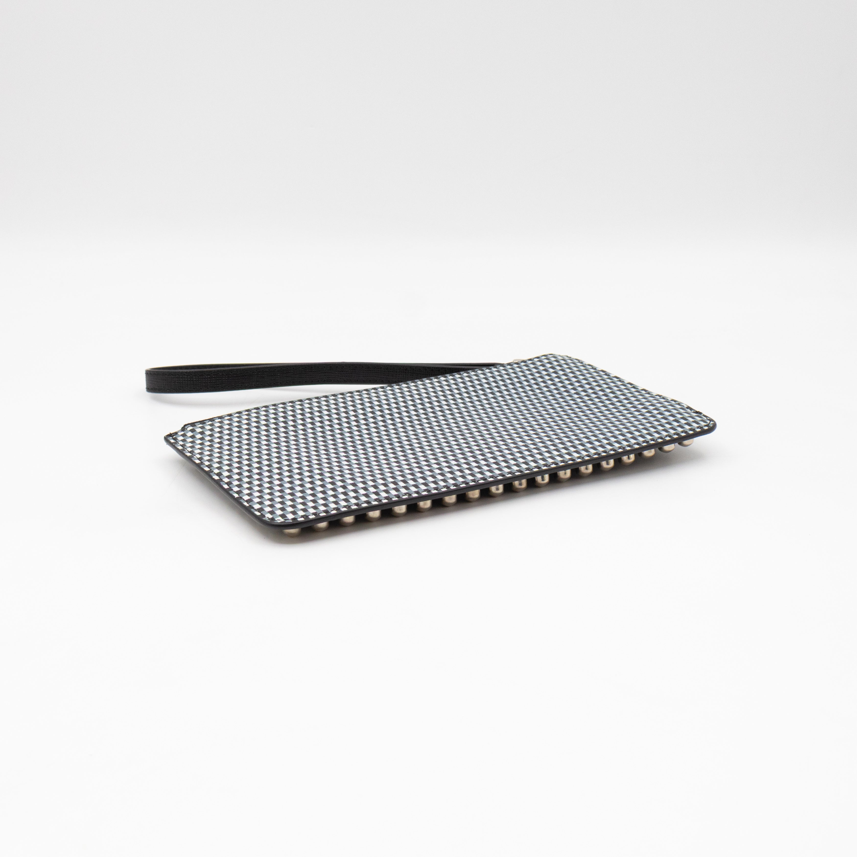 Karlito Wrist Pouch Studded Black White Check
