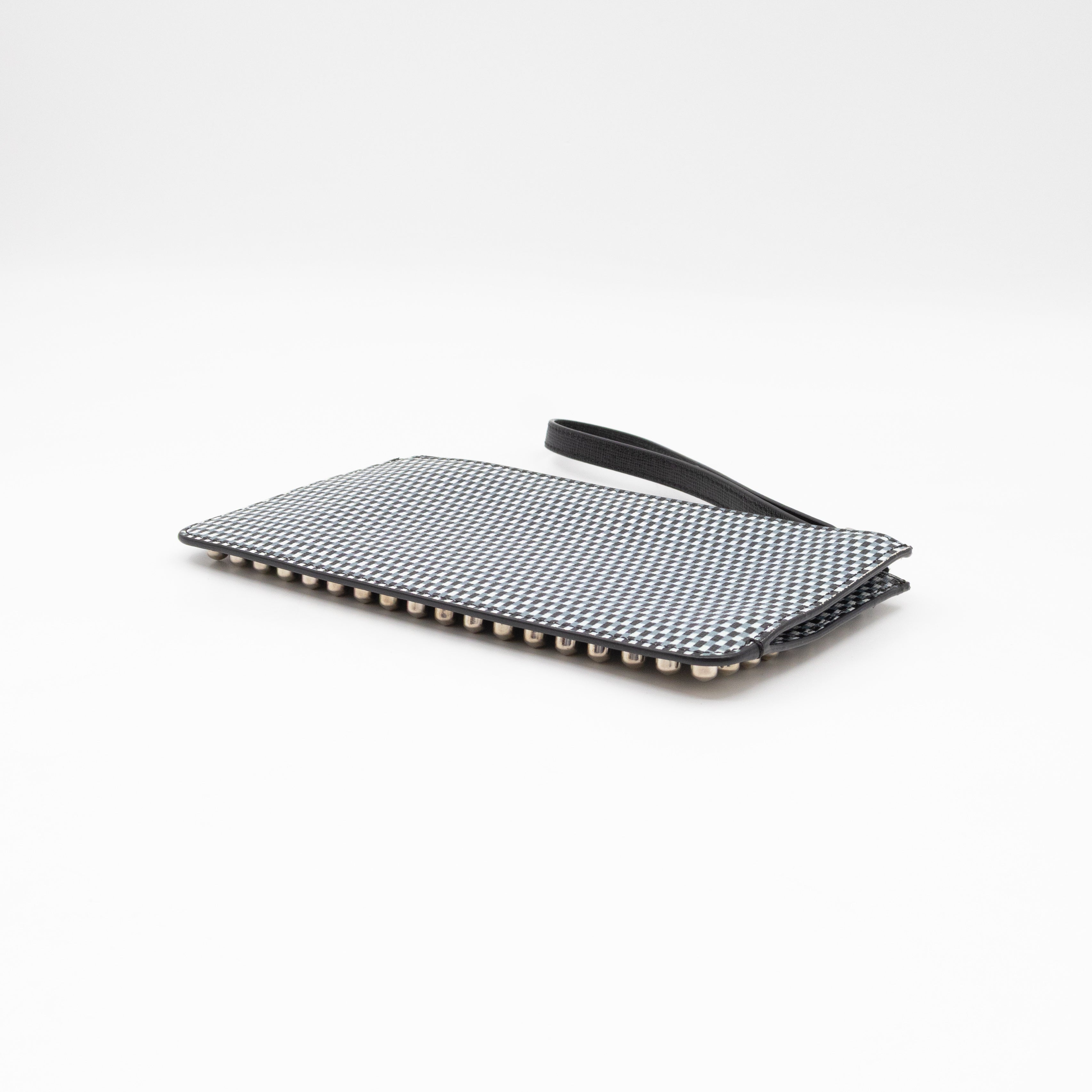 Karlito Wrist Pouch Studded Black White Check